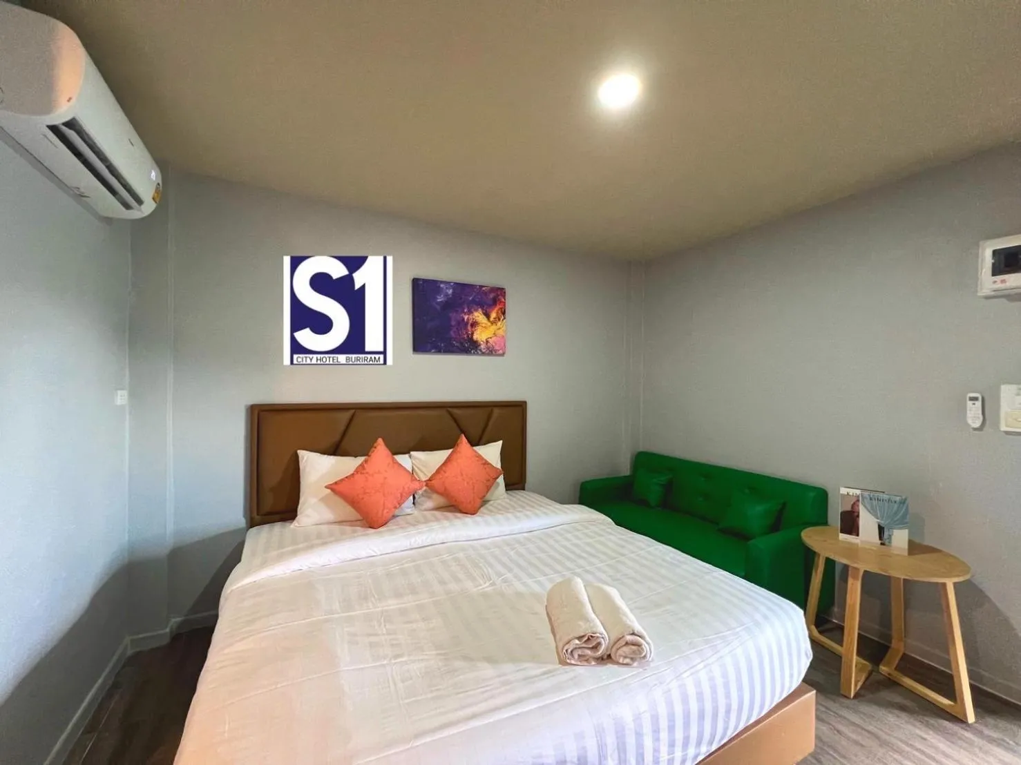 Bed in S1 City Hotel Buriram