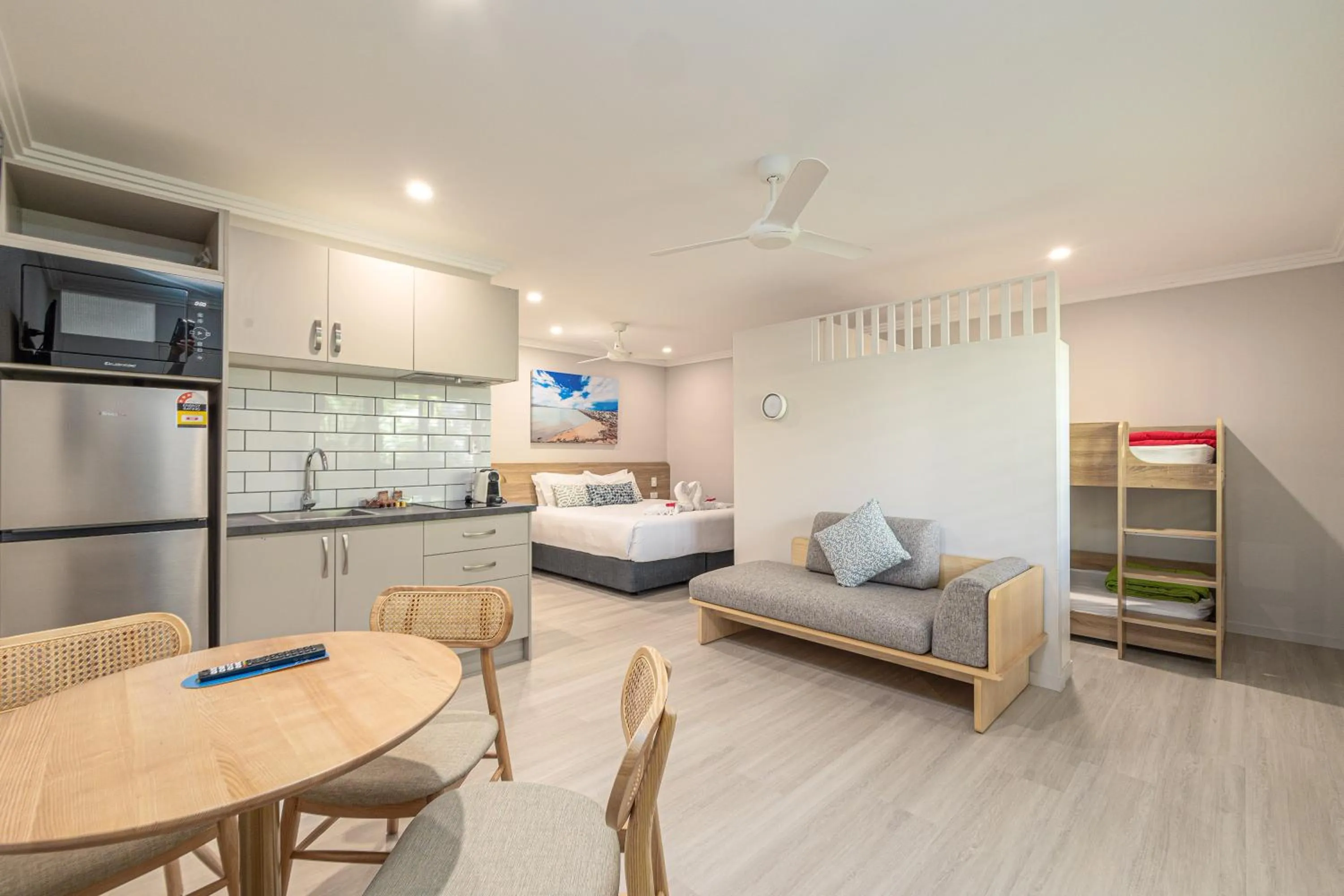 Seating area, Bed in Seahaven Resort