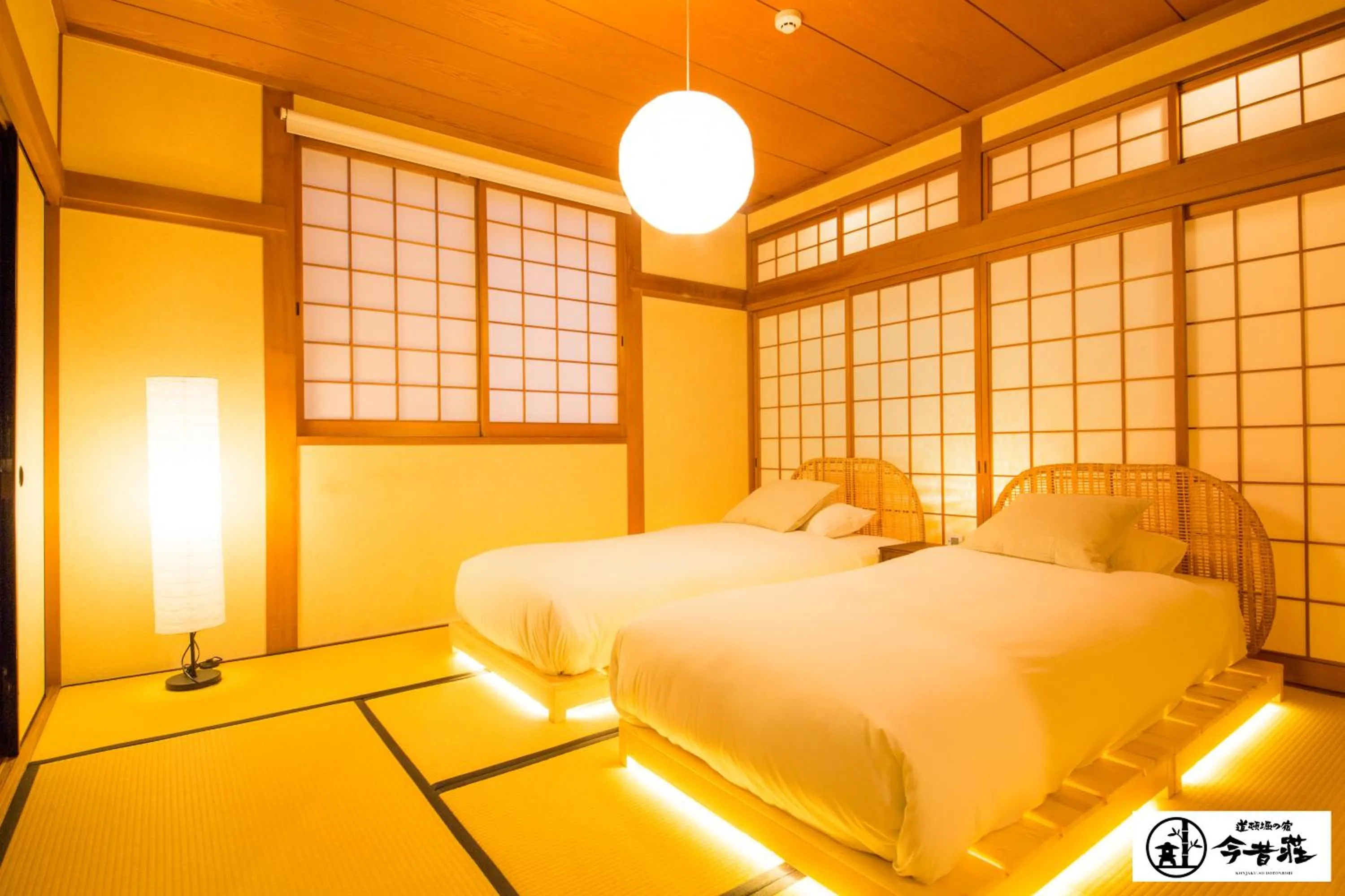 Bed in KONJAKUSO Osaka Dotonbori "YORIAI" Penthouse Stay