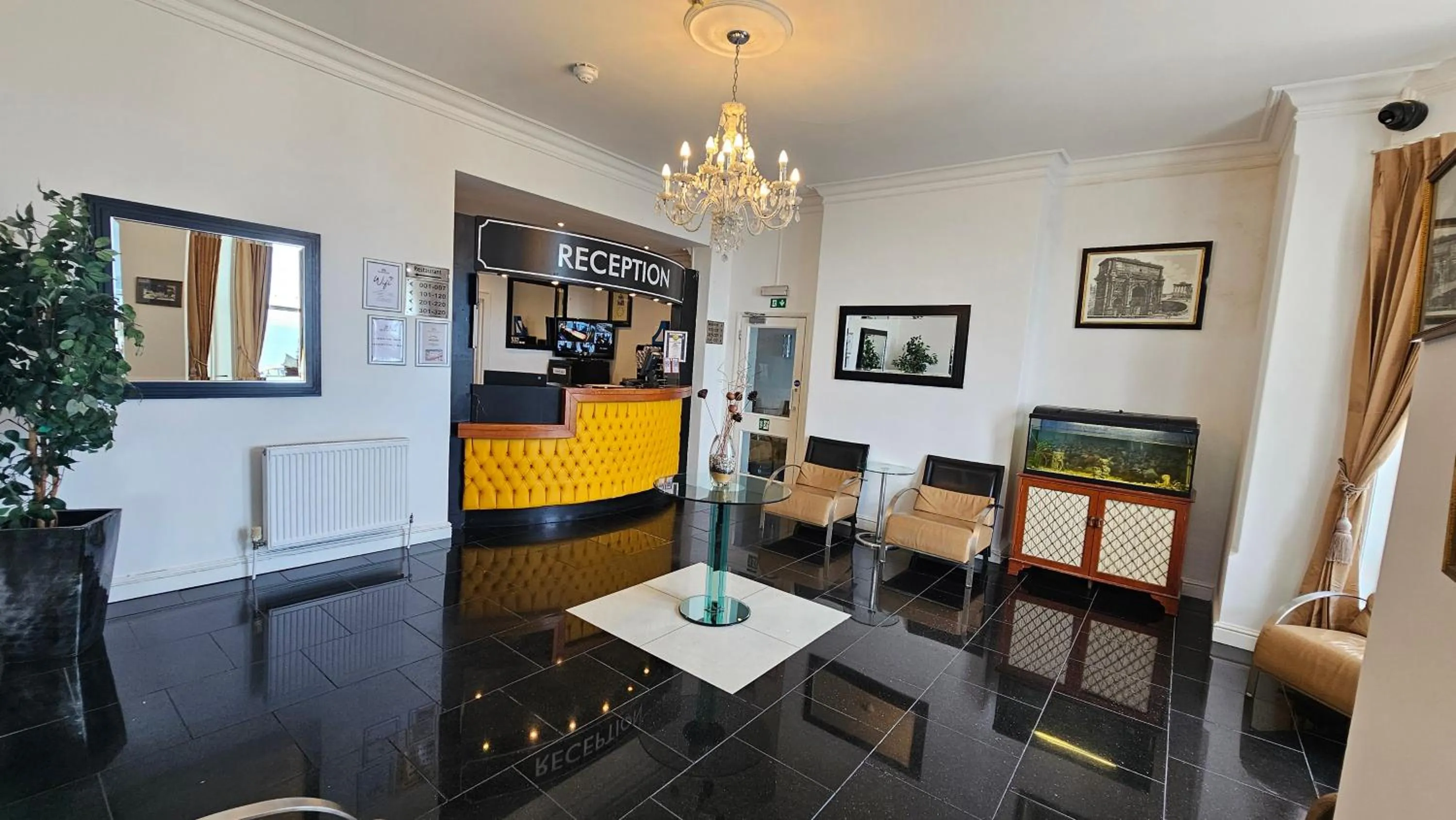 Lobby or reception in The Strand Hotel