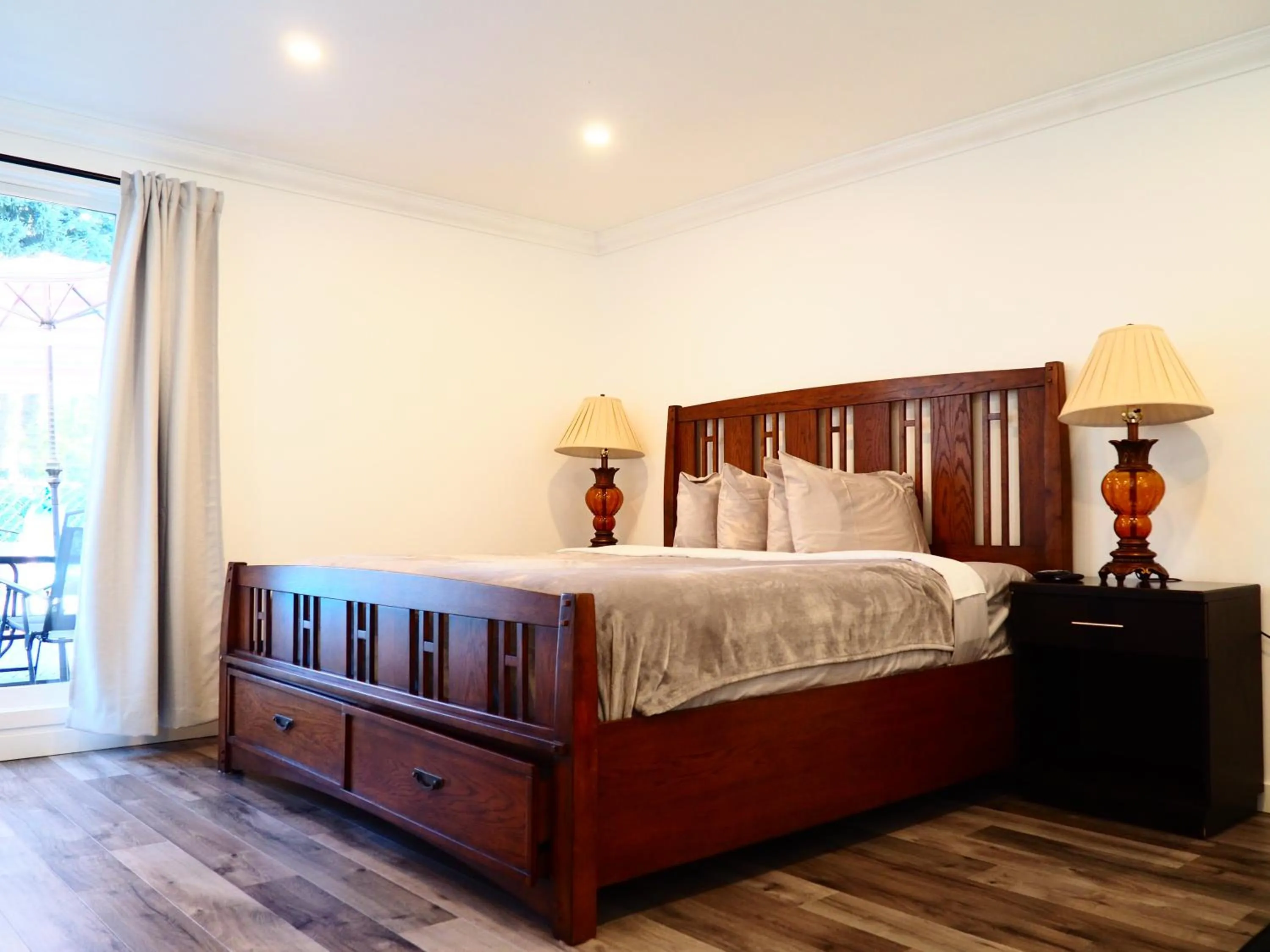 Bed in Riverside Resort & RV Park