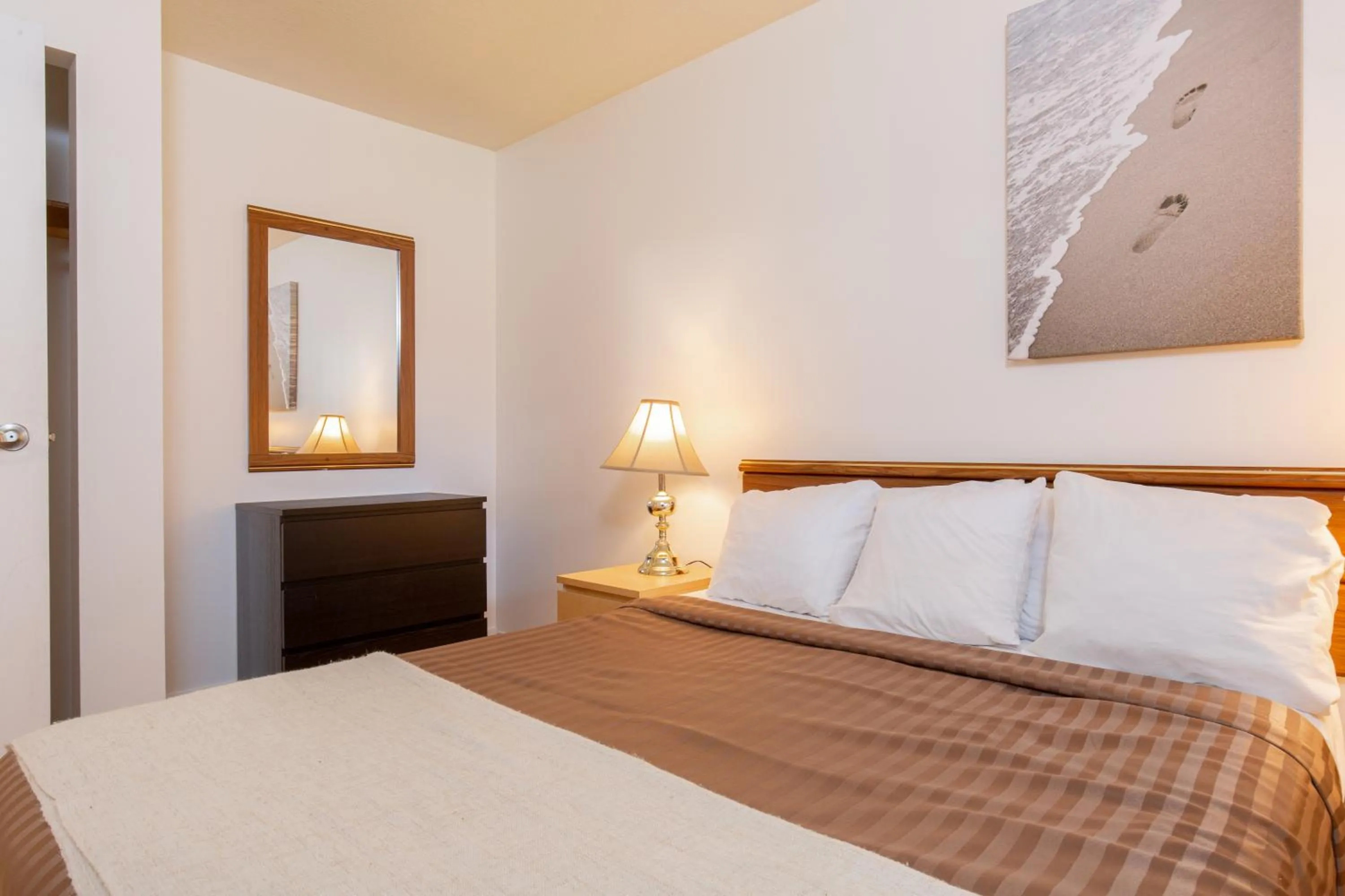 Bed in Riverside Resort & RV Park