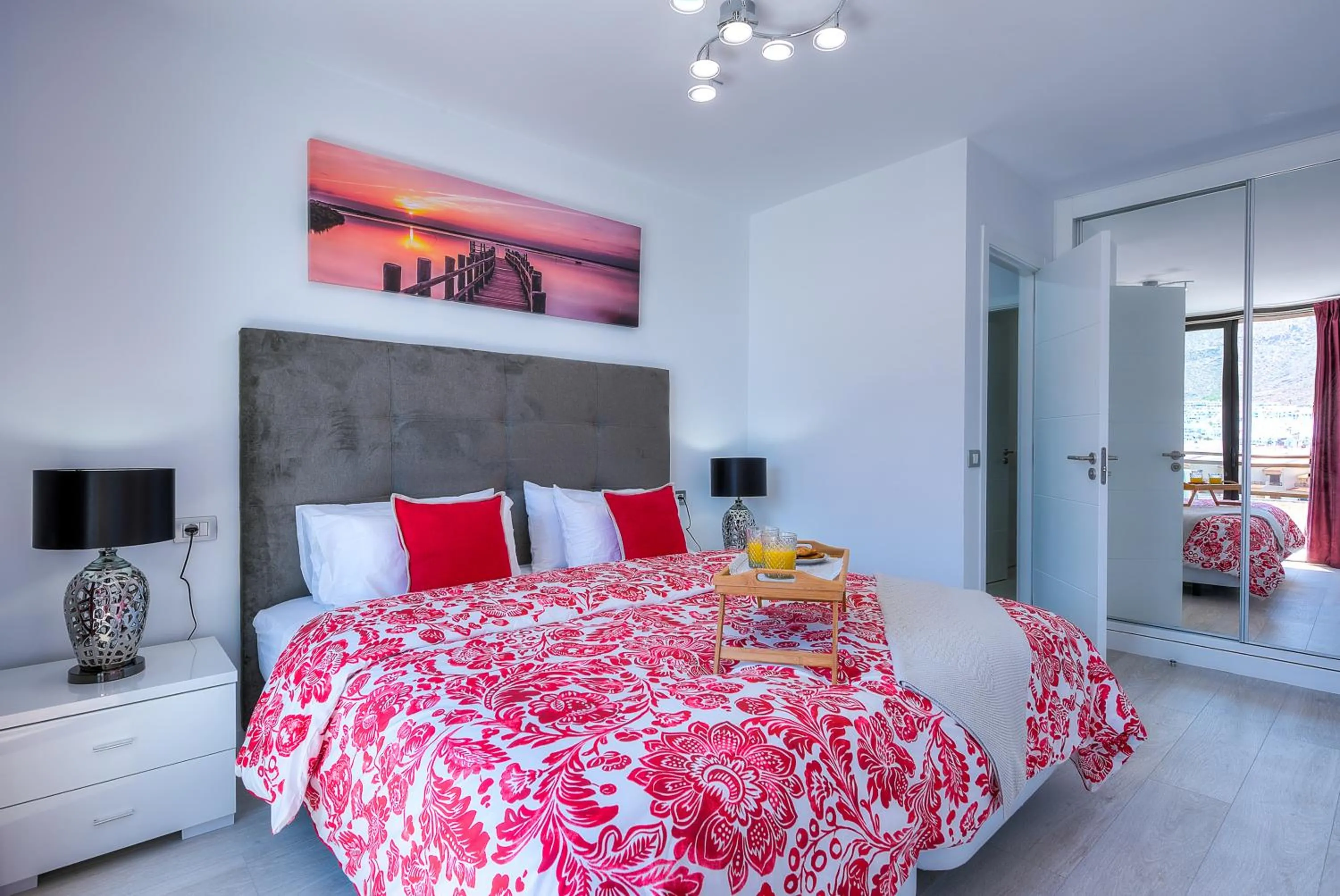 Balcony/Terrace, Bed in Modern Apartment Los Cristianos Center