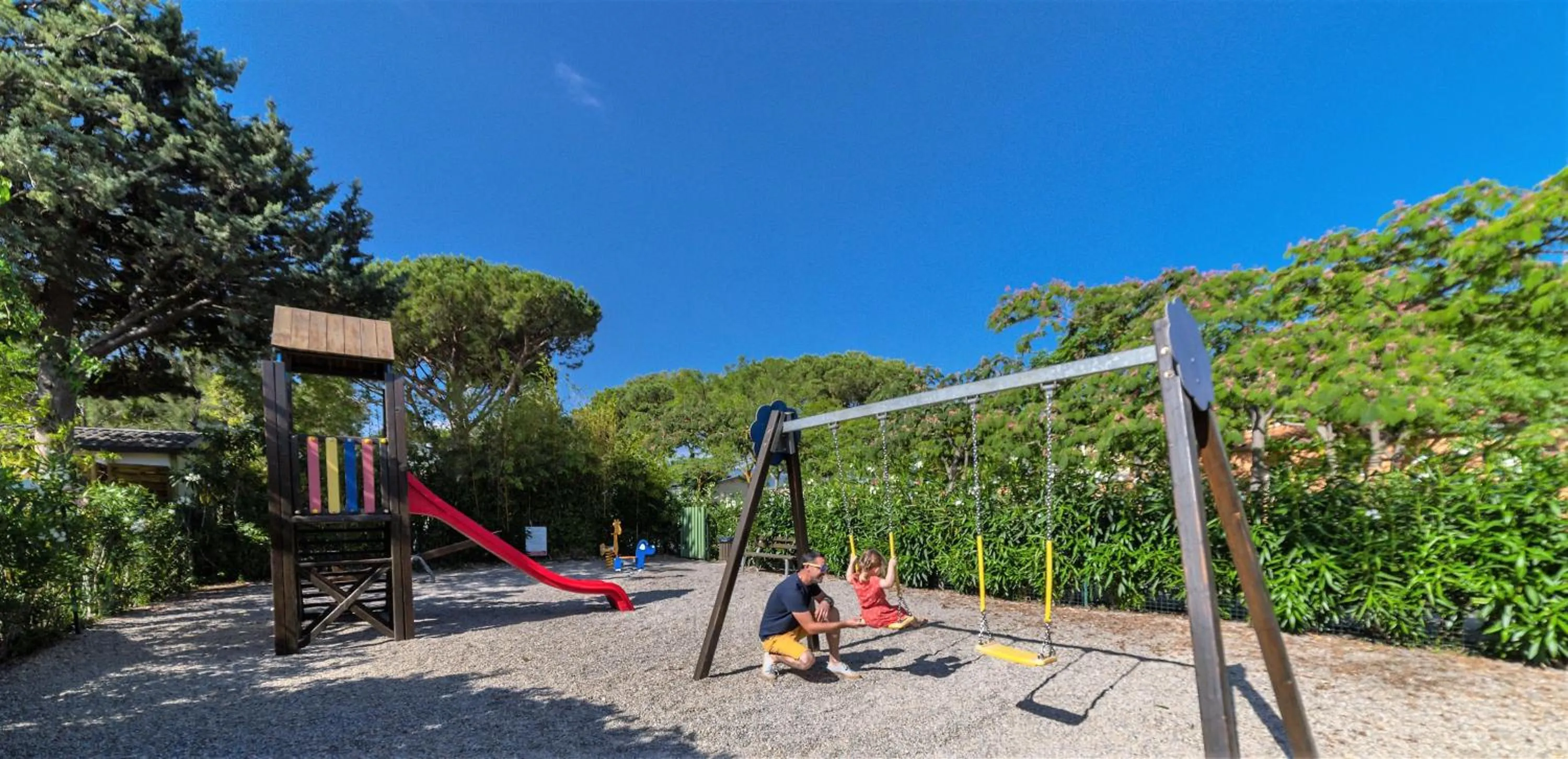 Children play ground in Camping La Pinède Enchantée