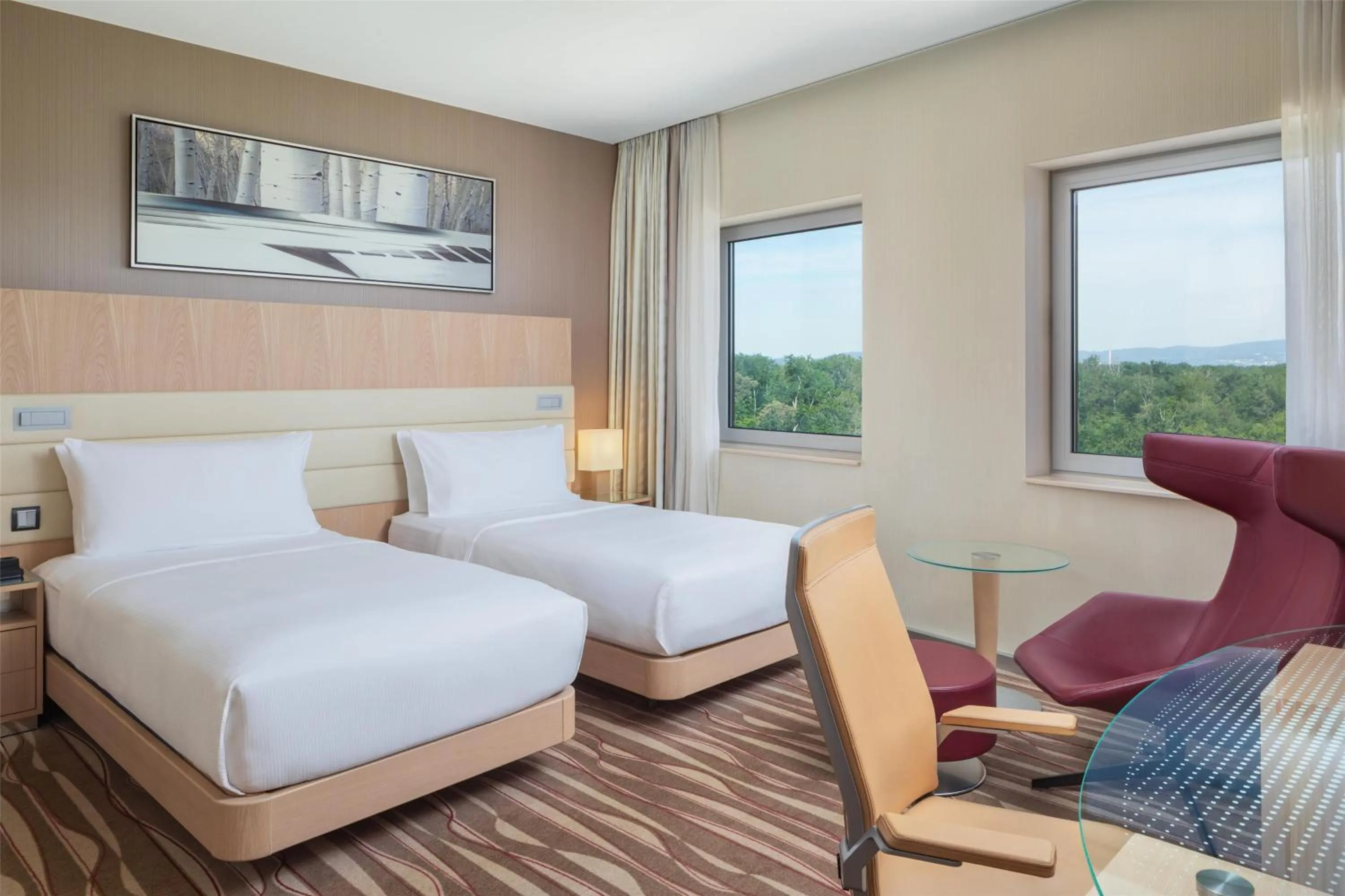 Bed in Hilton Frankfurt Airport