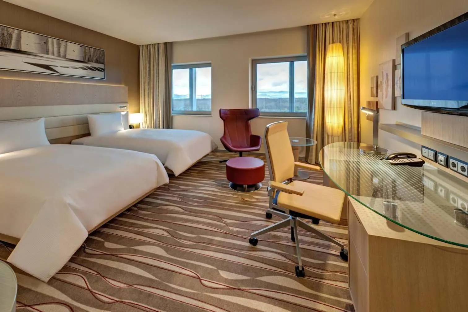 Bed in Hilton Frankfurt Airport