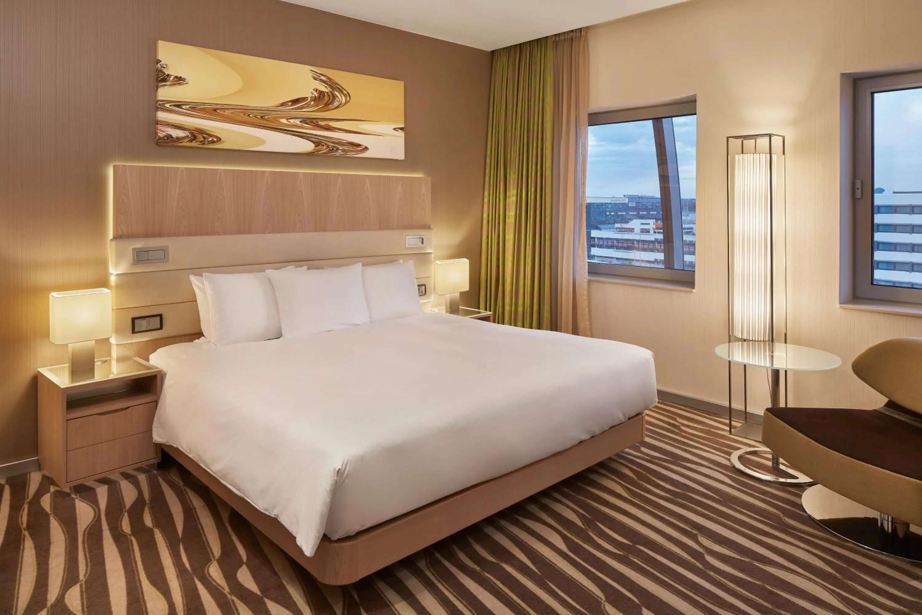 Bed in Hilton Frankfurt Airport