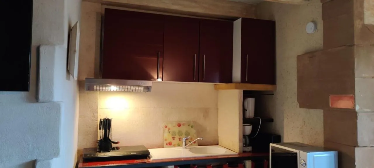 Kitchen or kitchenette in Gites Climatisés Piscine Chauffée La Balancelle