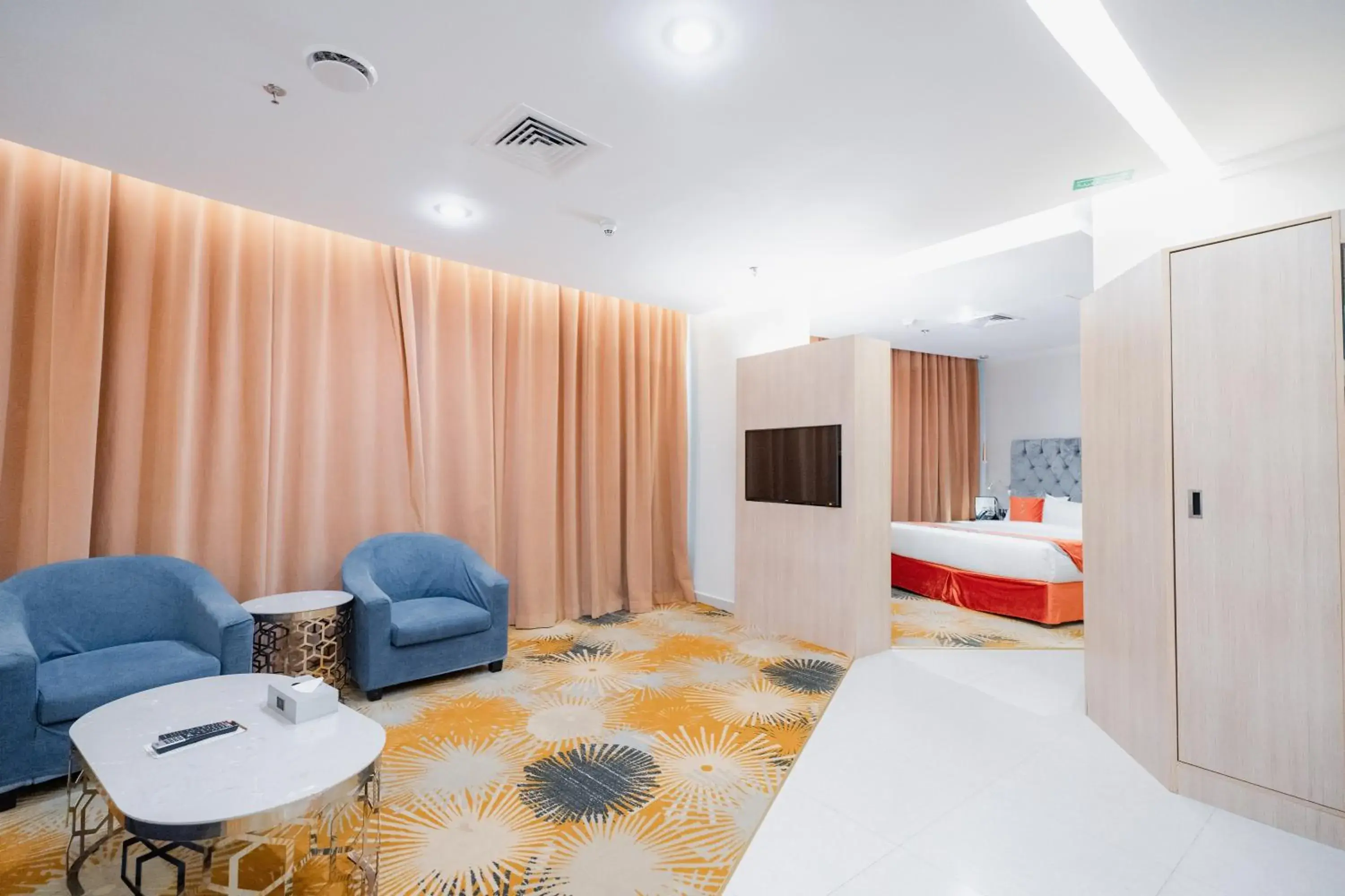 Seating area, Bed in فندق وهج بوليفارد Wahaj Boulevard Hotel Seating area, Bed in فندق وهج بوليفارد Wahaj Boulevard Hotel