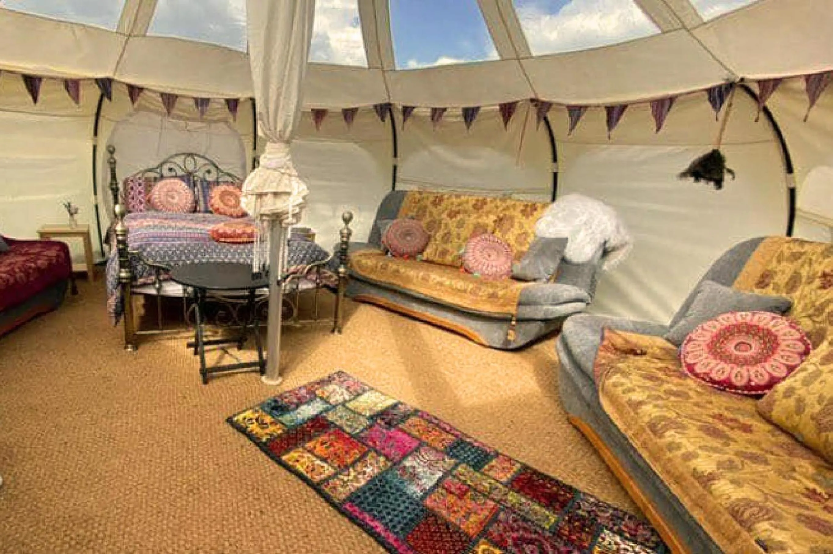 Property building, Bed in Glamping with Llamas