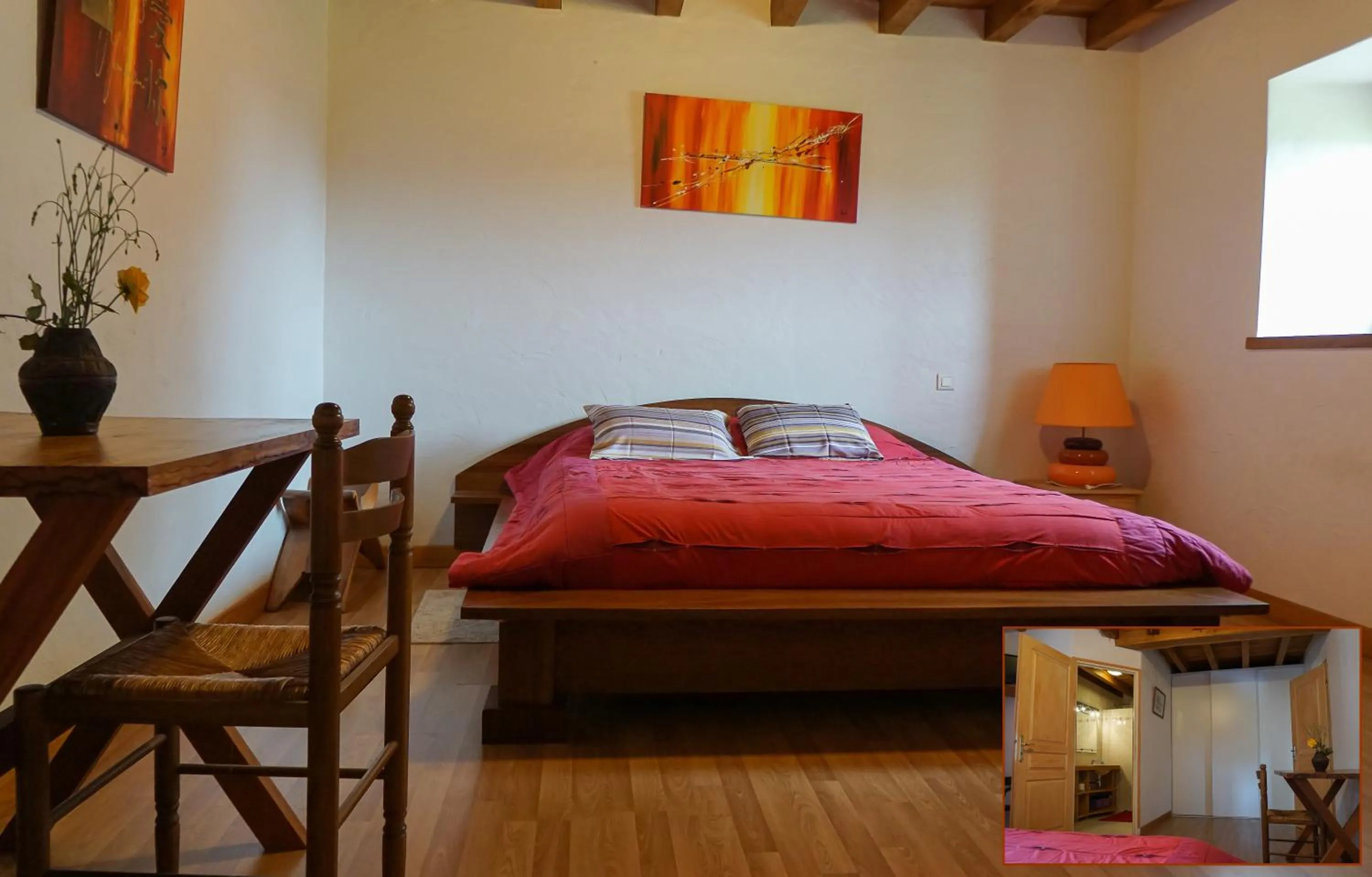 View (from property/room), Bed in Chambres d hotes AZKENA