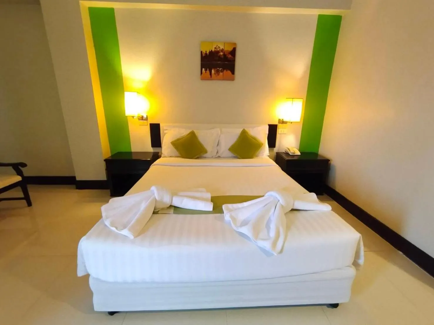 Bed in Asawann Hotel Nongkhai