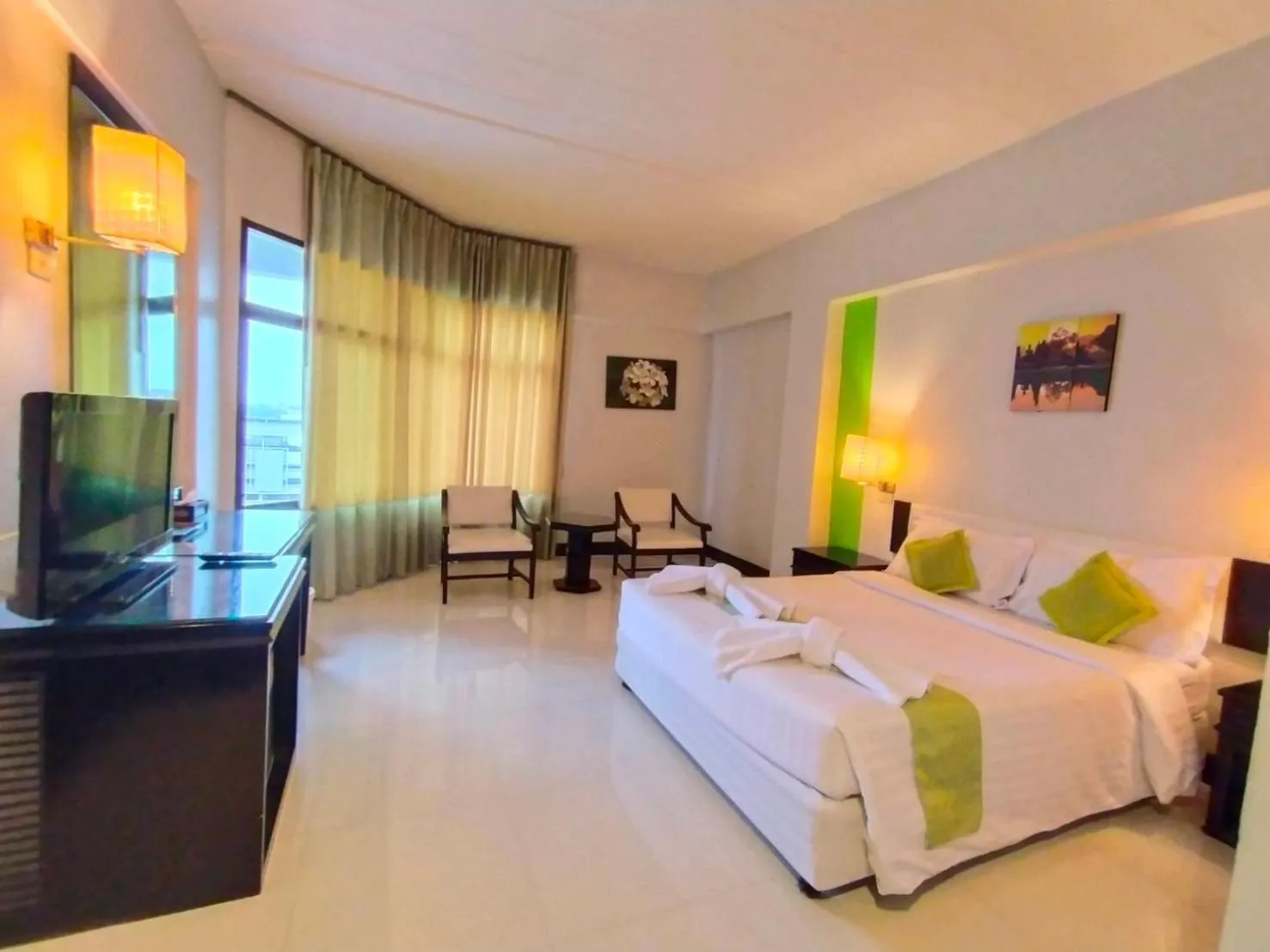 Bed in Asawann Hotel Nongkhai