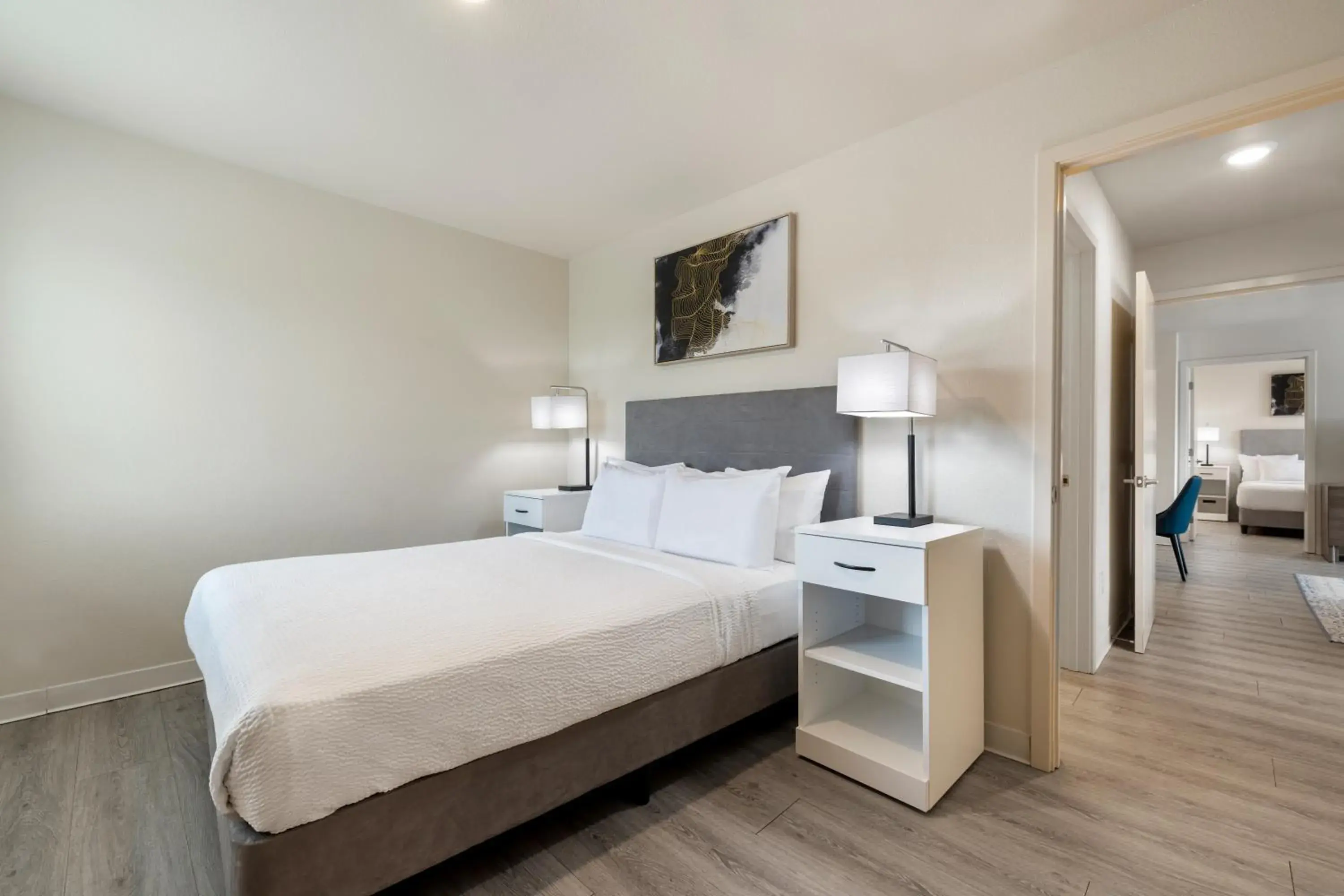 Bedroom, Bed in Soka Suites Dallas - Las Colinas Bedroom, Bed in Soka Suites Dallas - Las Colinas