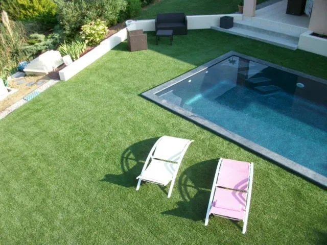 Pool view in villa terrefort