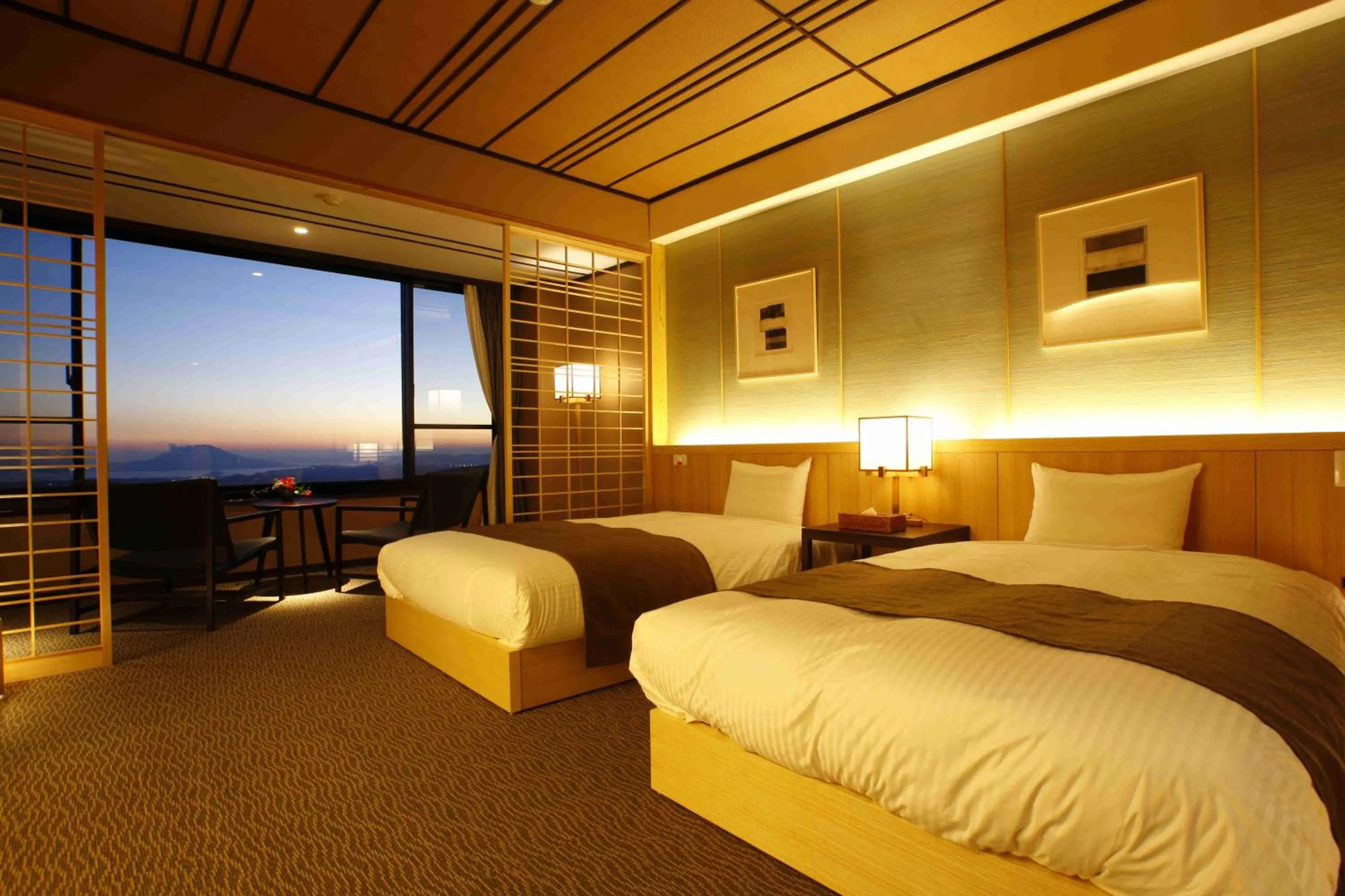 Bed in Kirishima Kanko Hotel