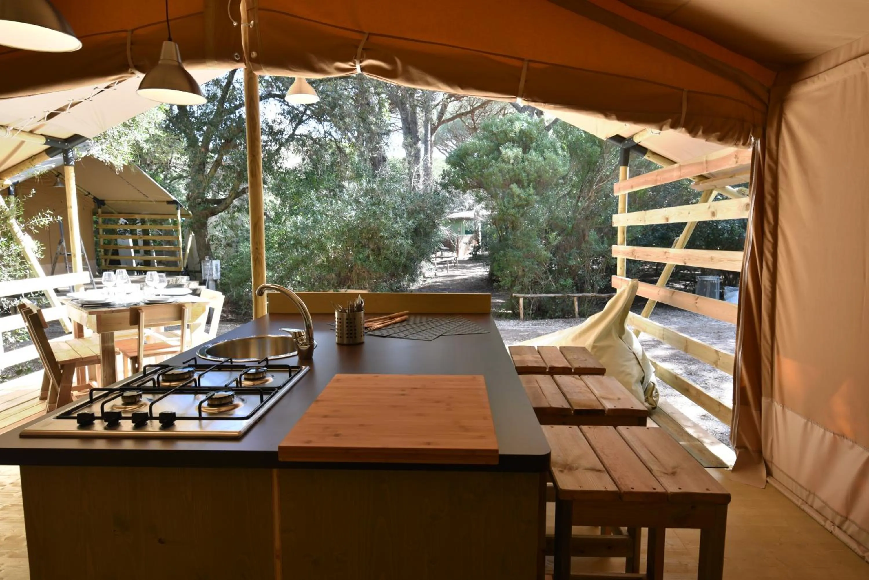 Dining area in Camping Maremma Sans Souci