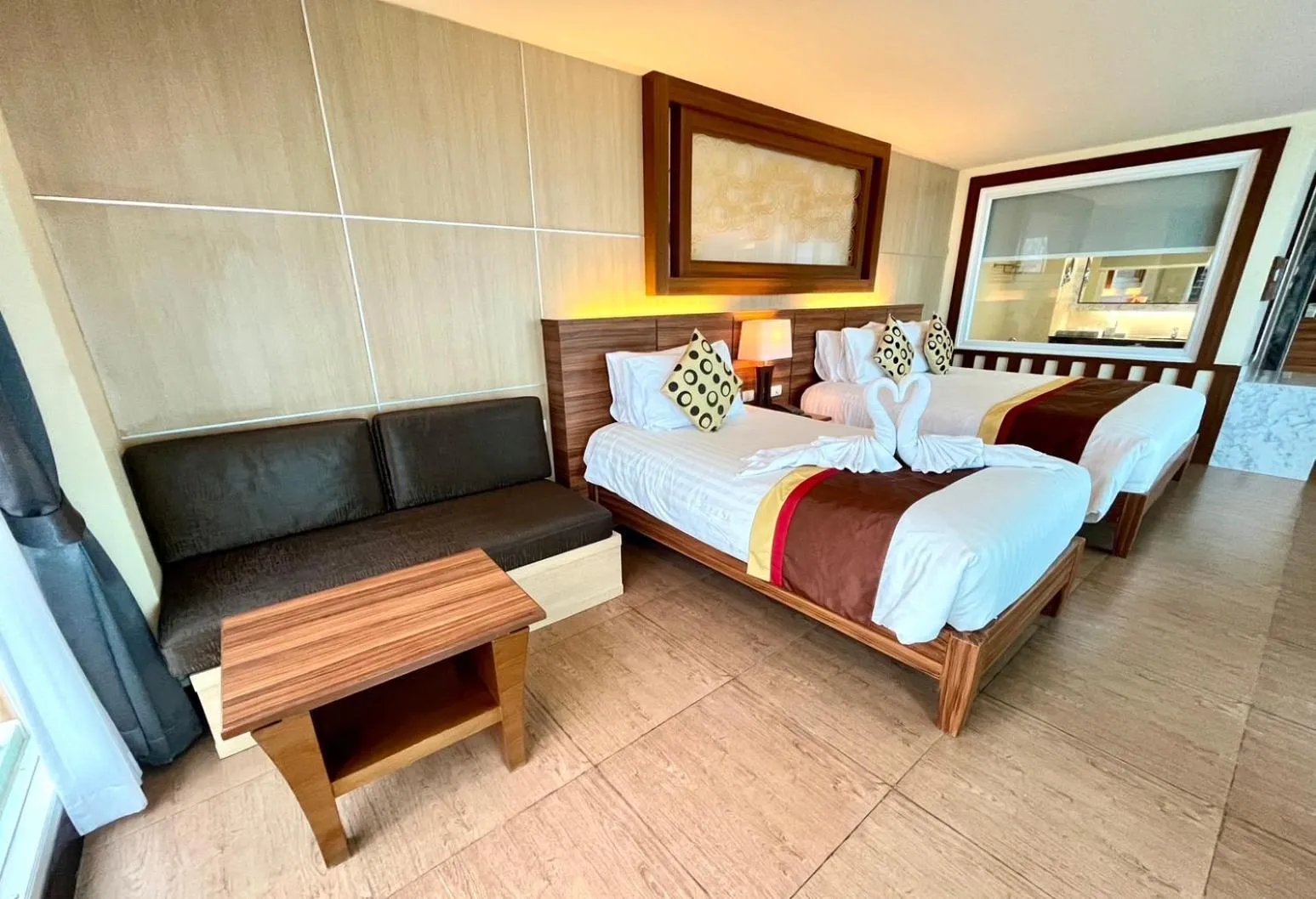 Bed in Saisawan Beach Luxury Hotel