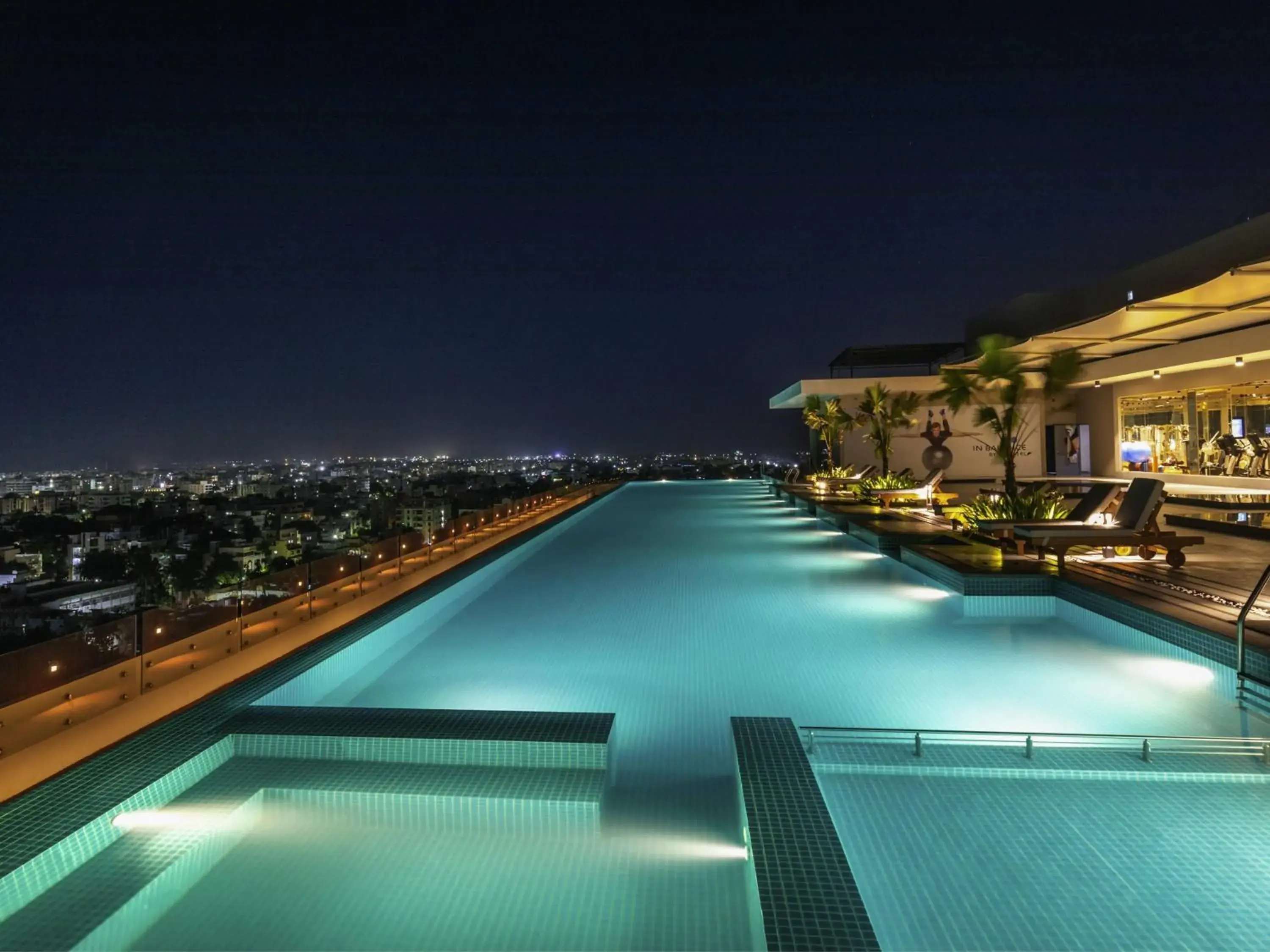 Pool view in Novotel Vijayawada Varun Pool view in Novotel Vijayawada Varun