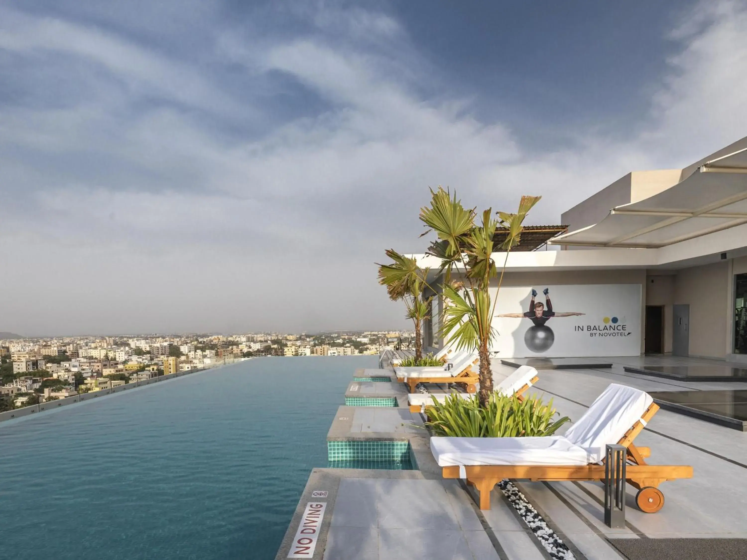 Pool view in Novotel Vijayawada Varun Pool view in Novotel Vijayawada Varun