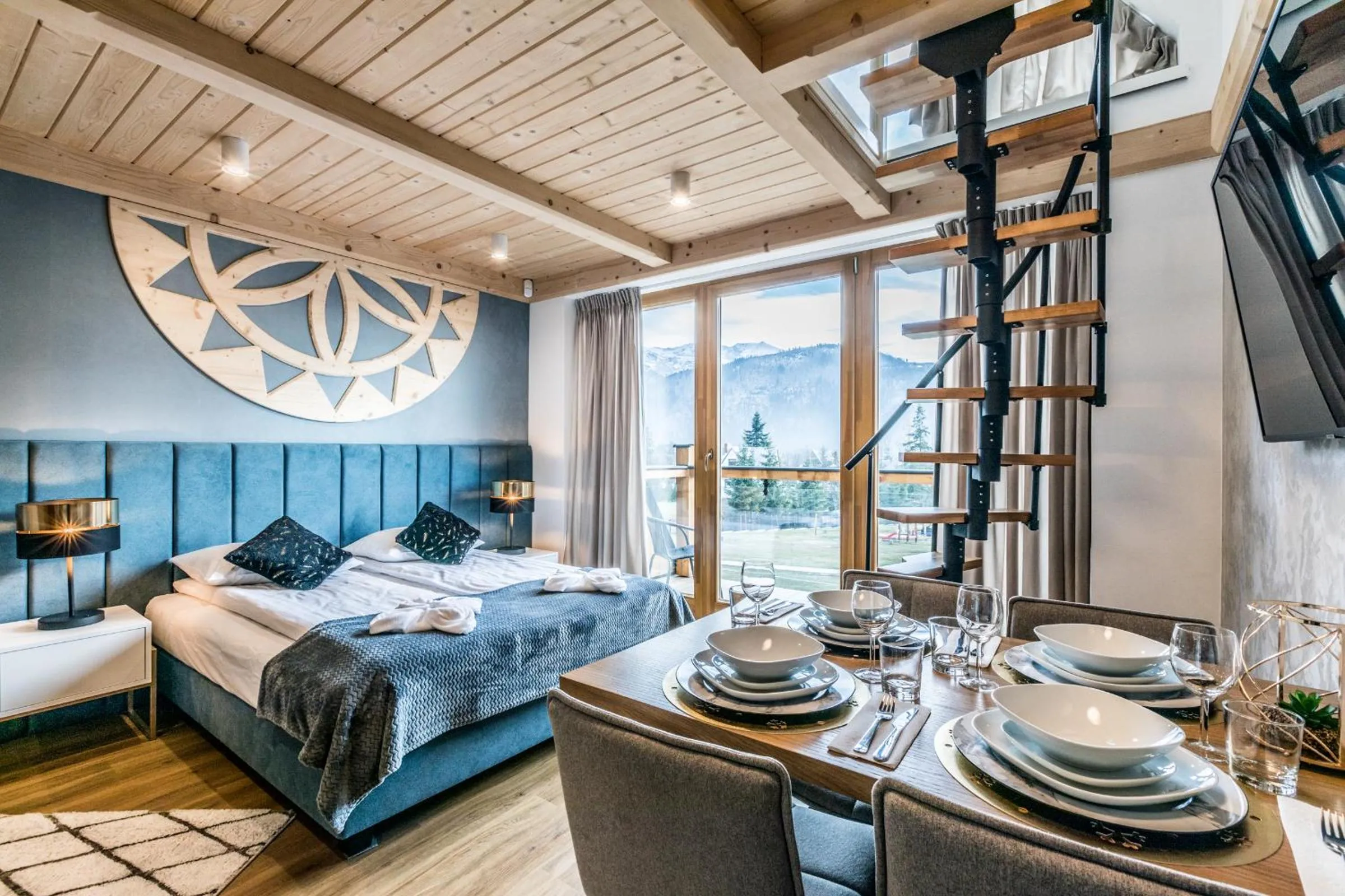 Living room, Bed in Góralska Rezydencja