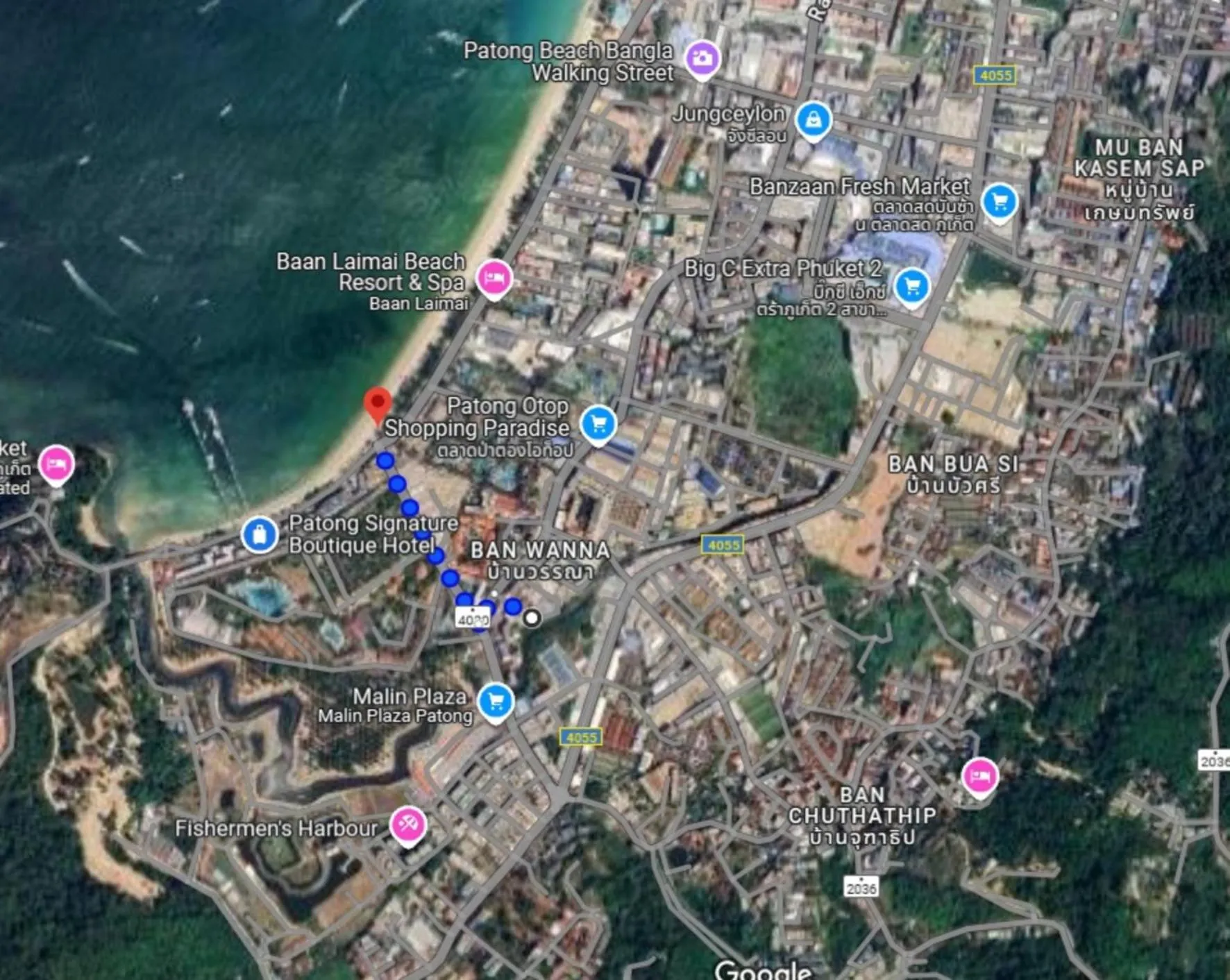 Location in Square One Hotel Patong