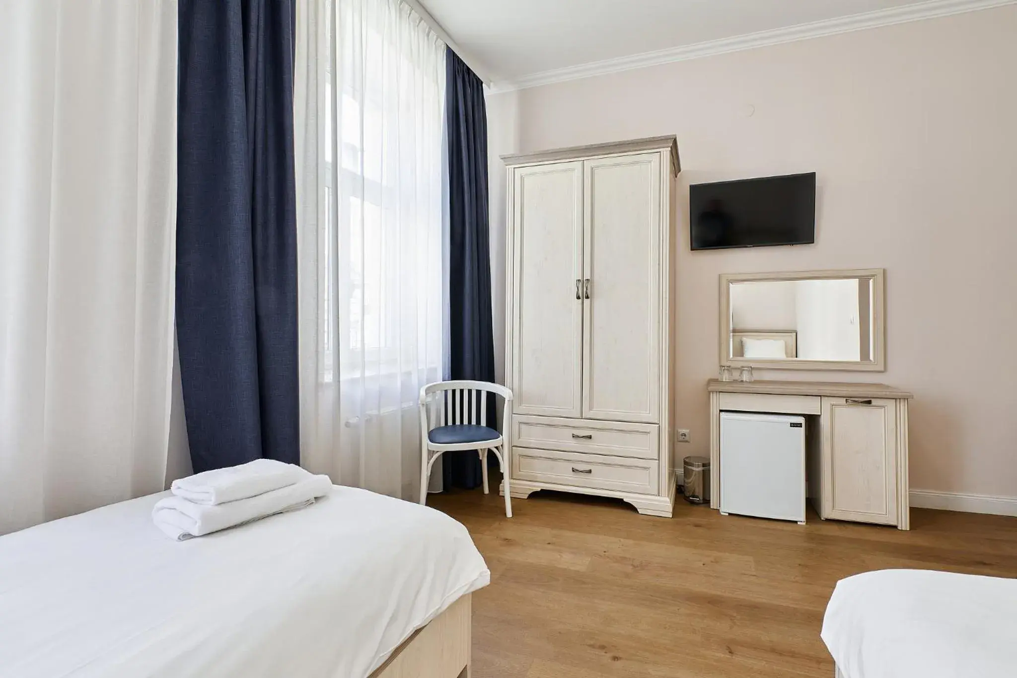 TV and multimedia, Bed in Stabu Sēta Residence TV and multimedia, Bed in Stabu Sēta Residence