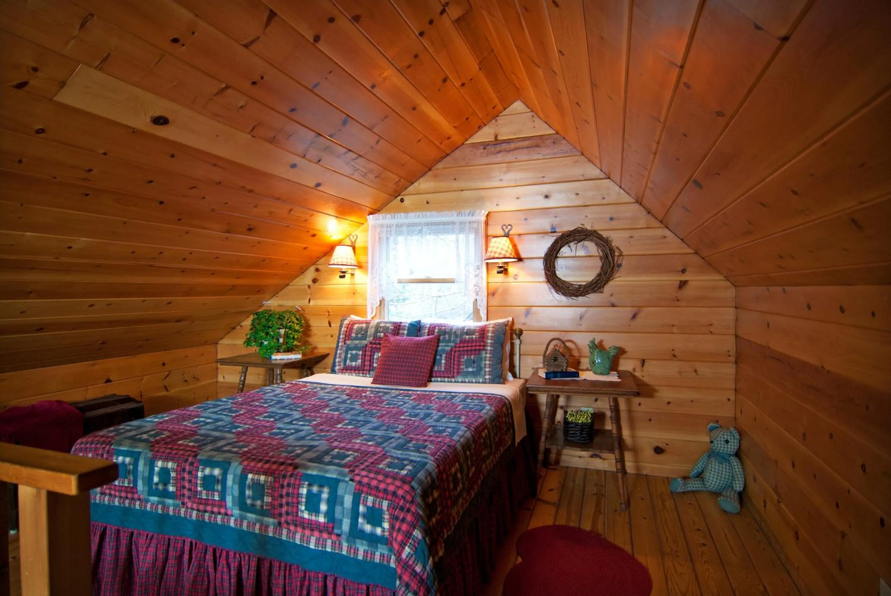 Bed in Mountain Springs Cabins