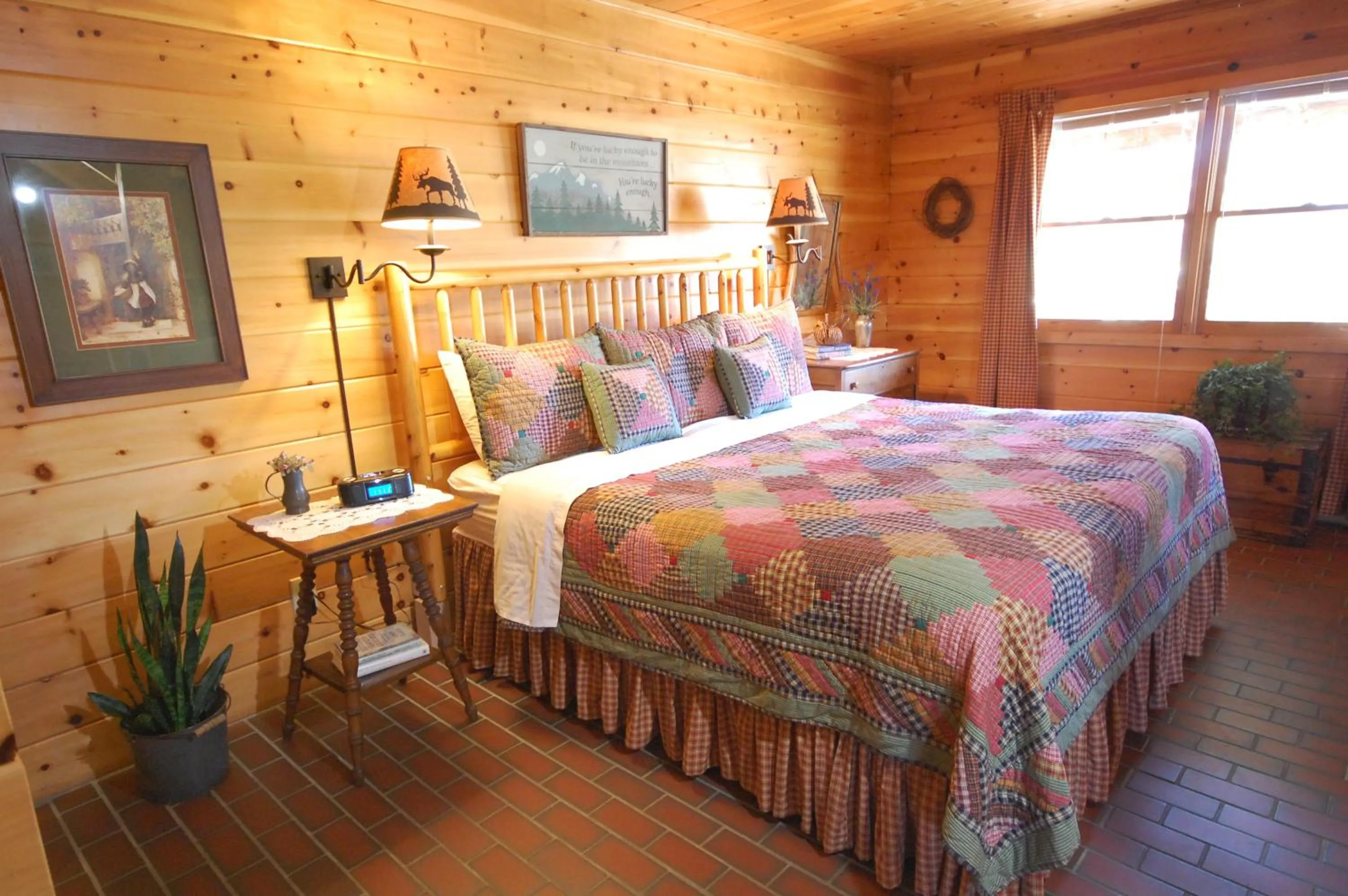 Bed in Mountain Springs Cabins