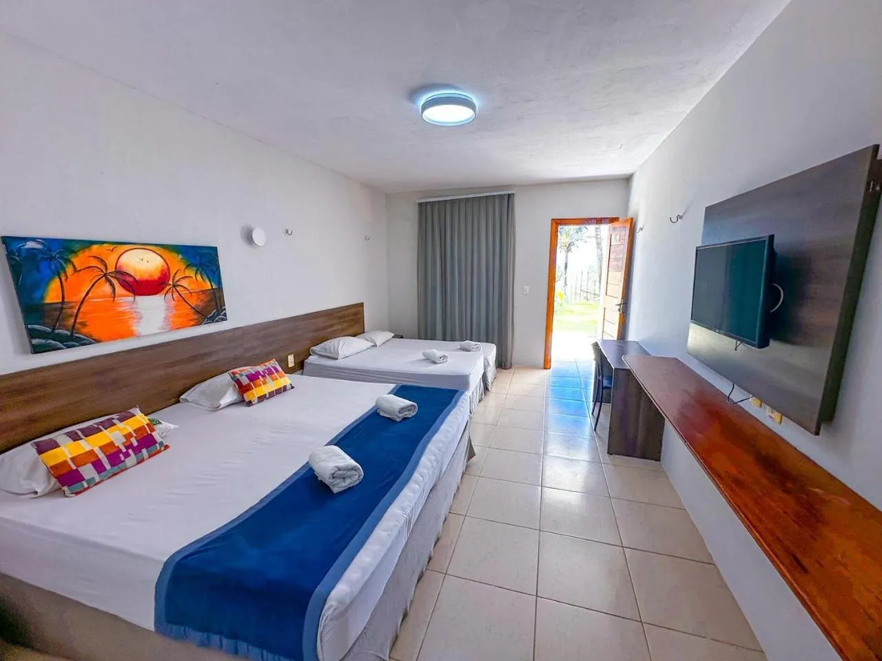 View (from property/room), Bed in Jangadeiro Praia Hotel Resort - Parque Aquático e Pé na Areia