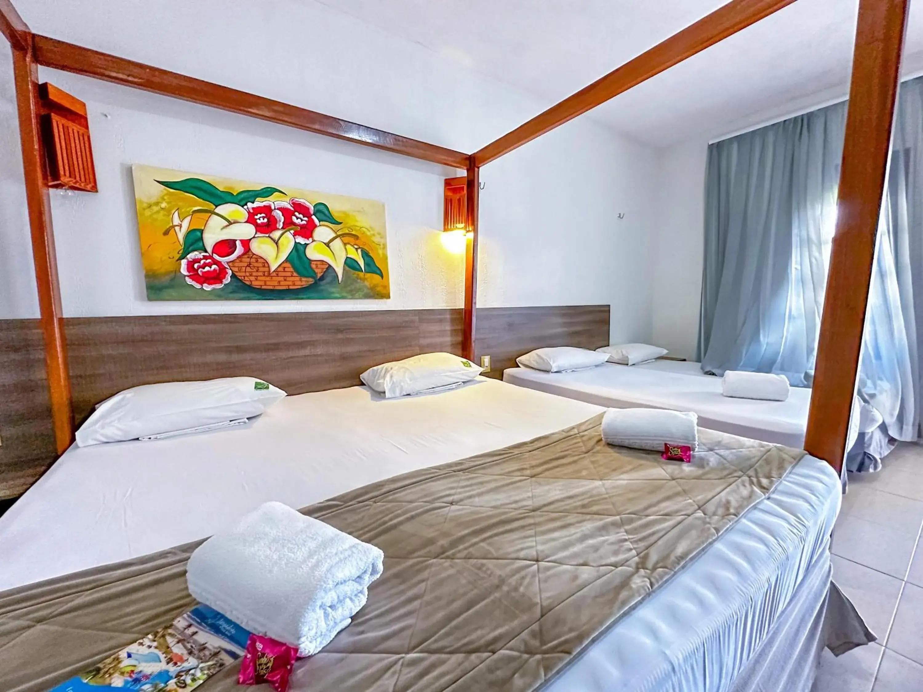 Bed in Jangadeiro Praia Hotel Resort - Parque Aquático e Pé na Areia Bed in Jangadeiro Praia Hotel Resort - Parque Aquático e Pé na Areia