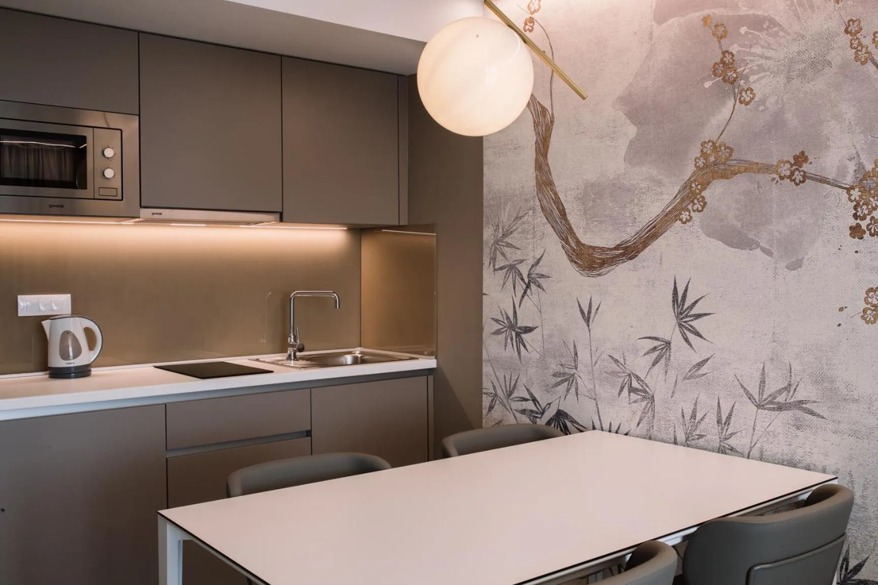 Kitchen or kitchenette in Aparthotel Joel