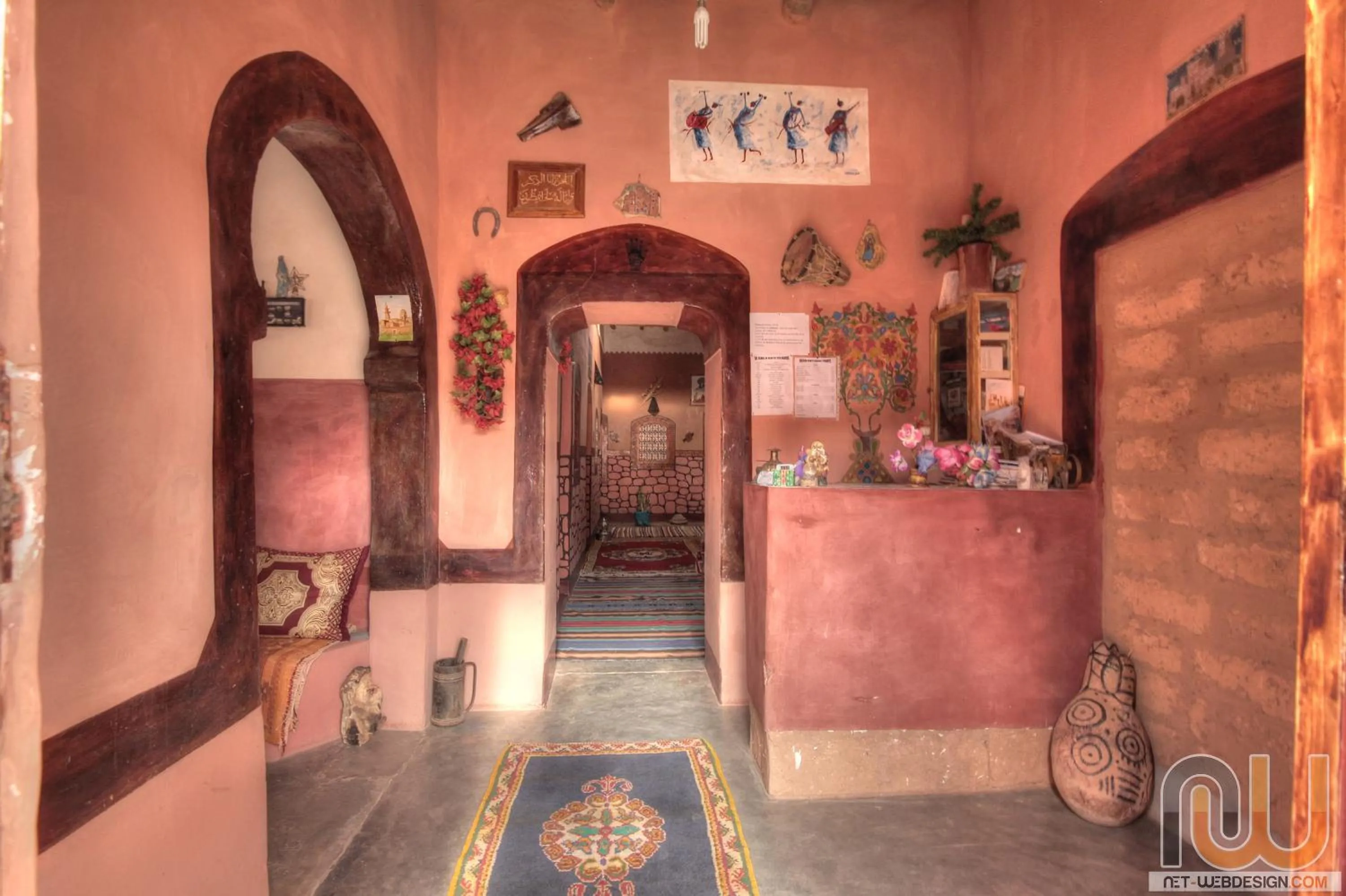 Lobby or reception in Kasbah tifaoute ait Ben haddou