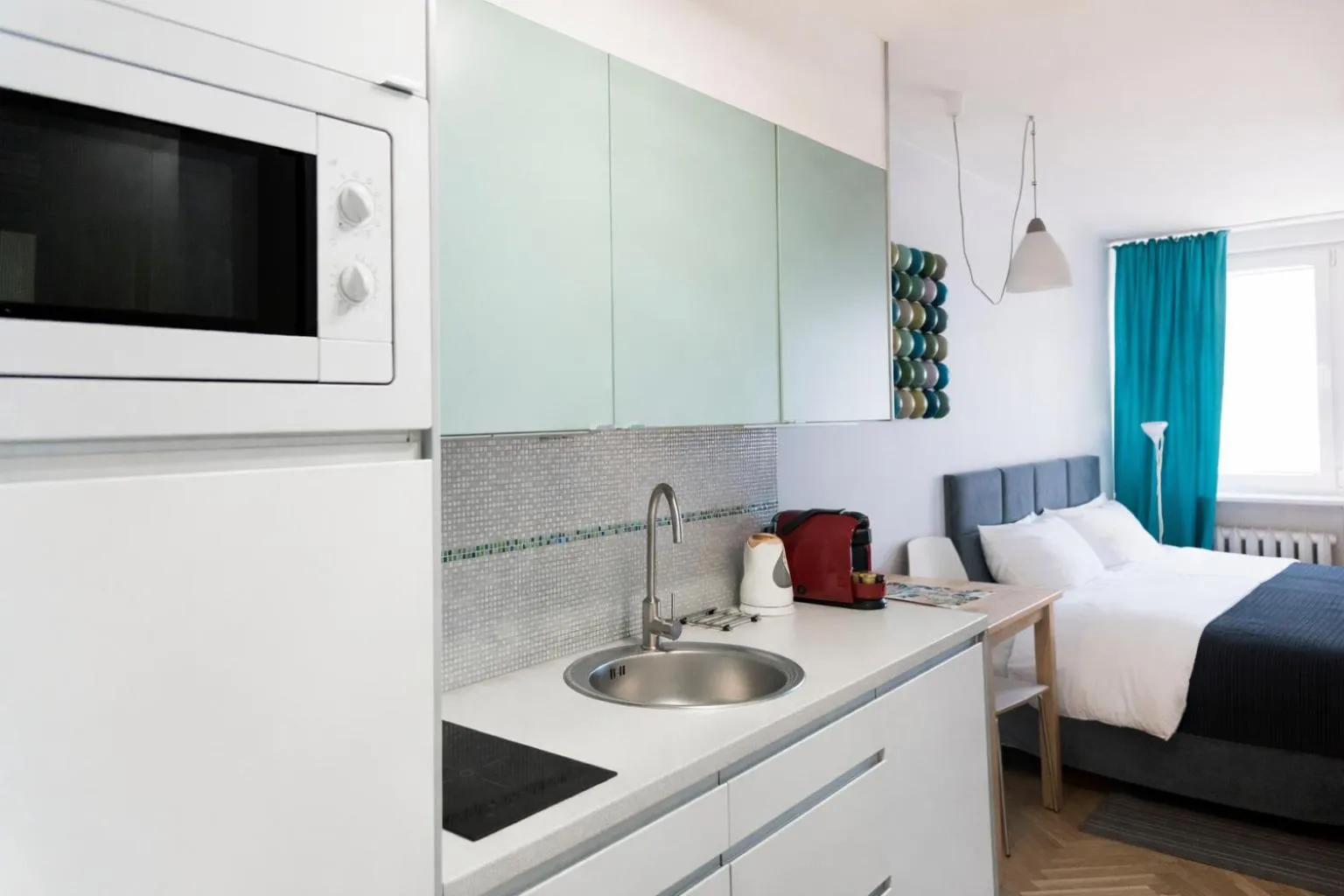 Kitchen or kitchenette in Hosapartments City Center