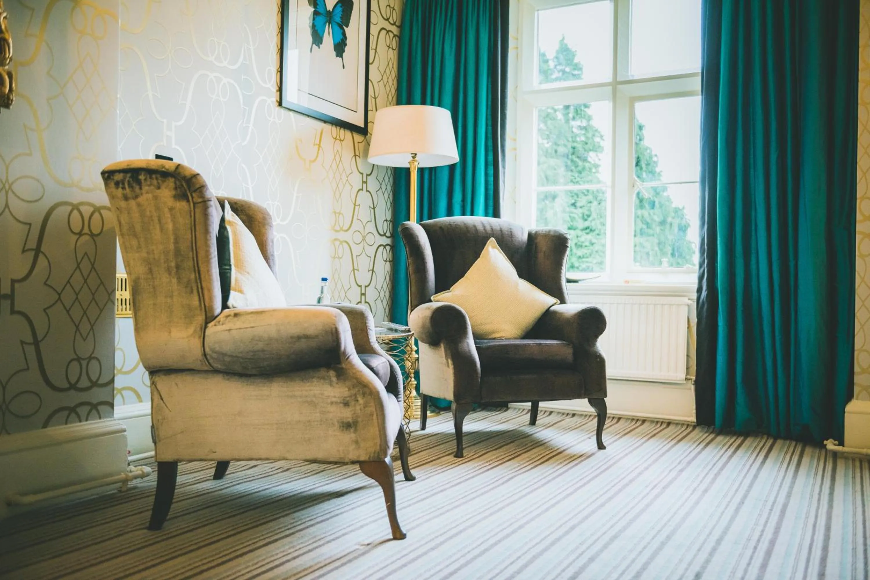 Living room in The Coed-Y-Mwstwr Hotel