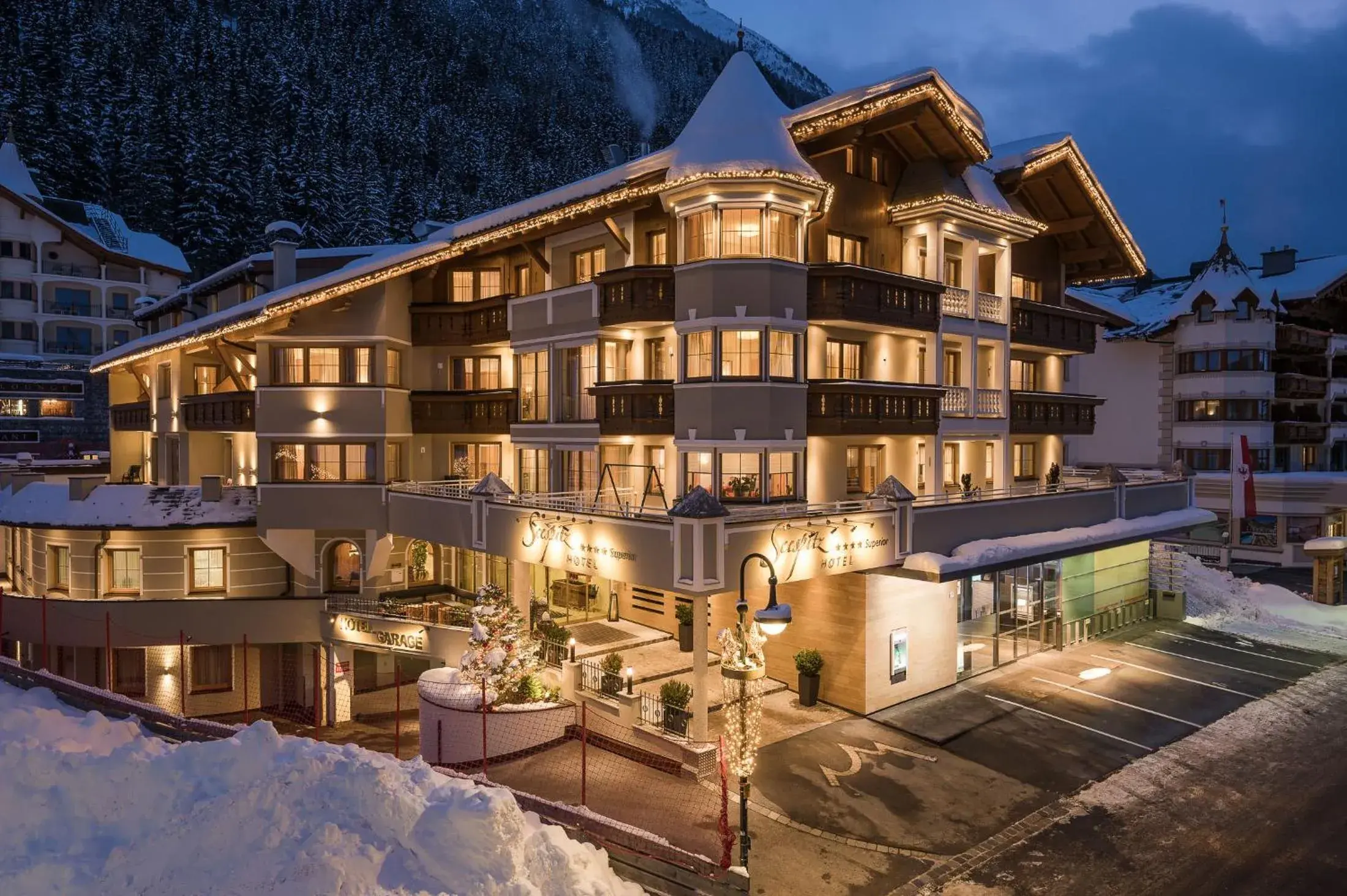 Property building, Winter in Hotel Seespitz