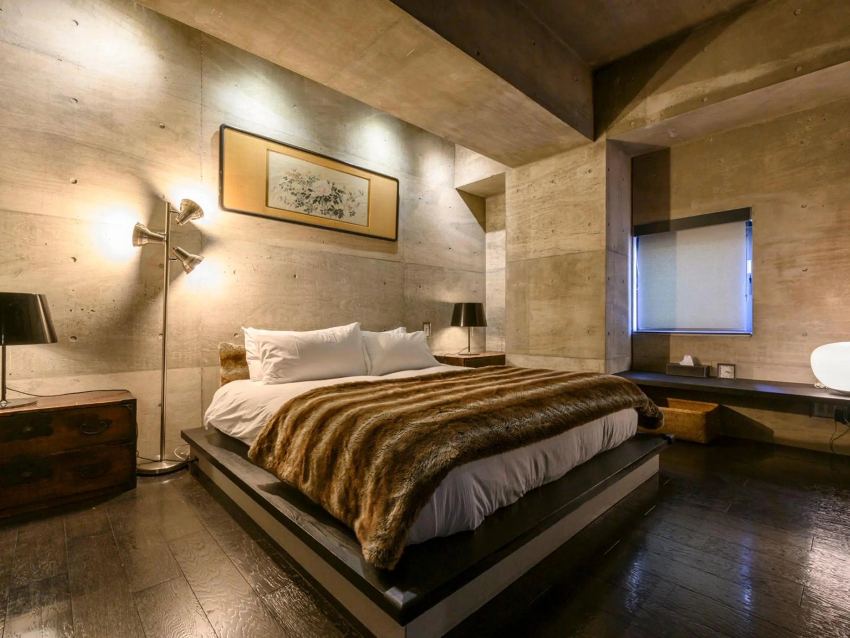 Bedroom, Bed in Suiboku
