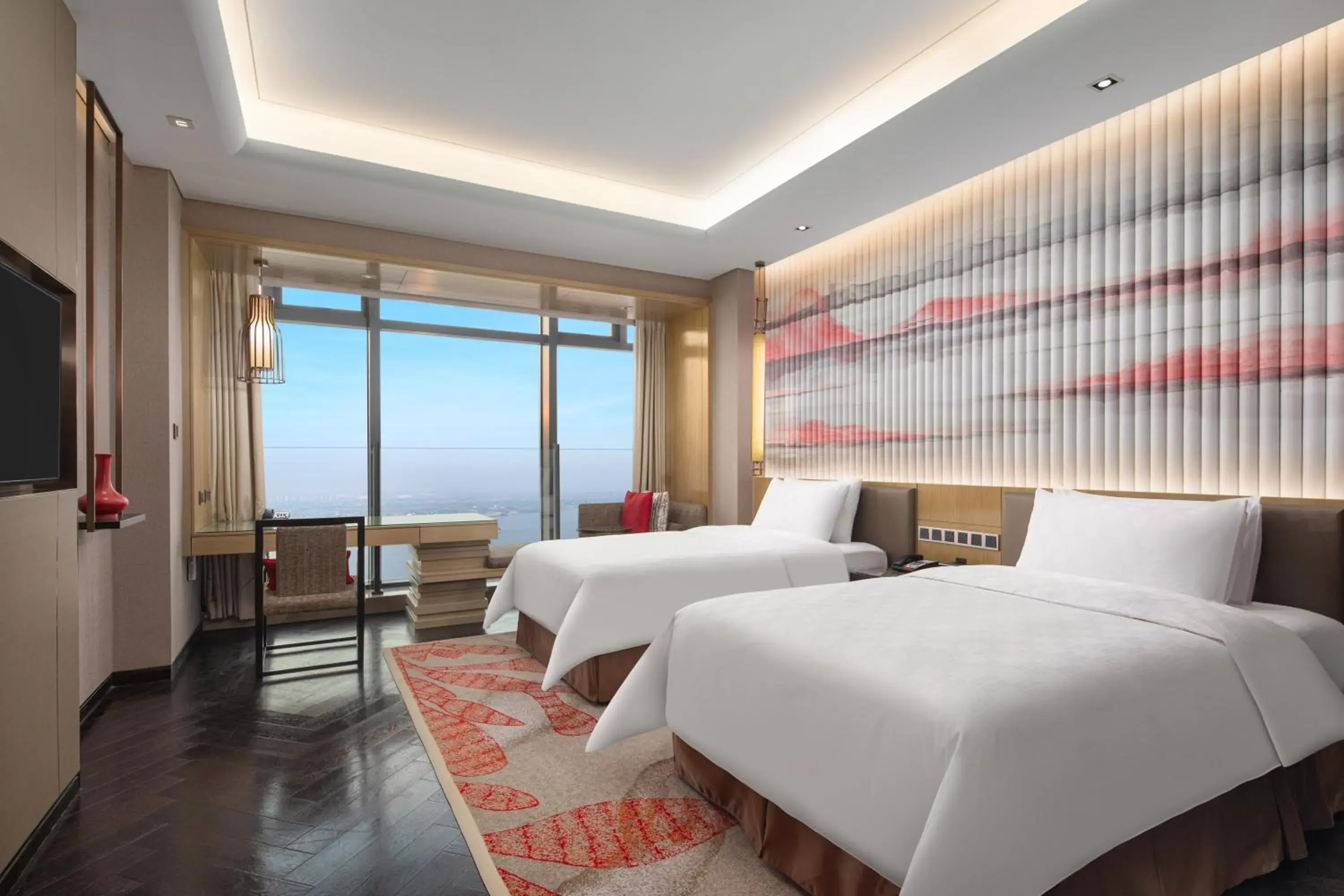 Standard Room with Two Twin Beds - River View Smoking in HUALUXE Wuhu Standard Room with Two Twin Beds - River View Smoking in HUALUXE Wuhu