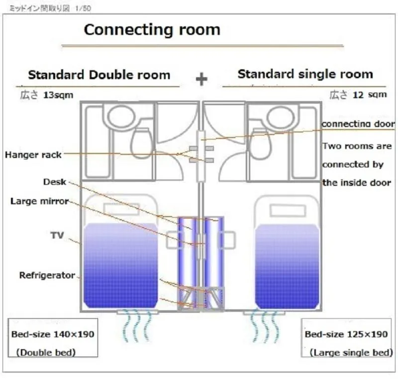 Floor plan in Hotel Mid In Meguro Ekimae