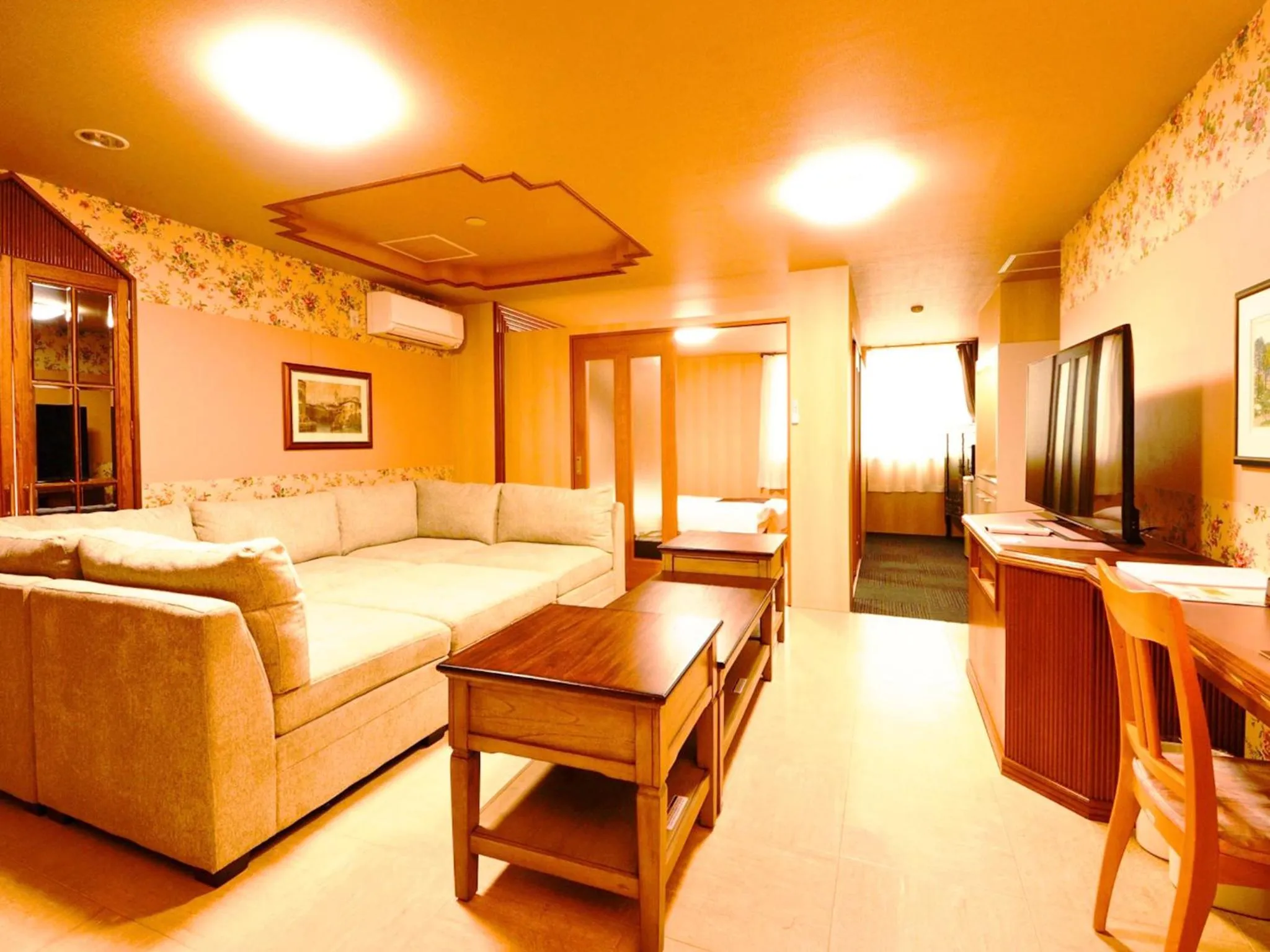 Living room, Bed in A-GATE HOTEL 旭川 -Asahikawa-