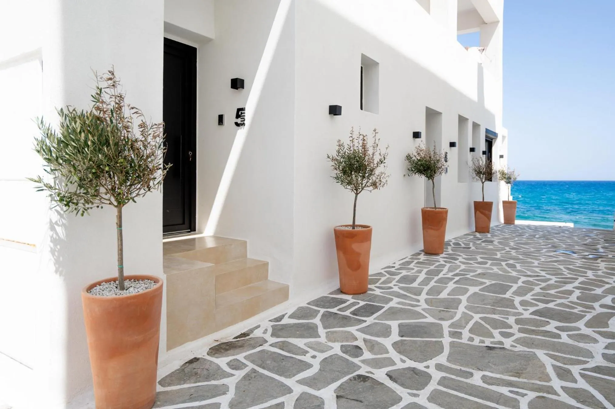 Facade/entrance in Portara Seaside Luxury Suites