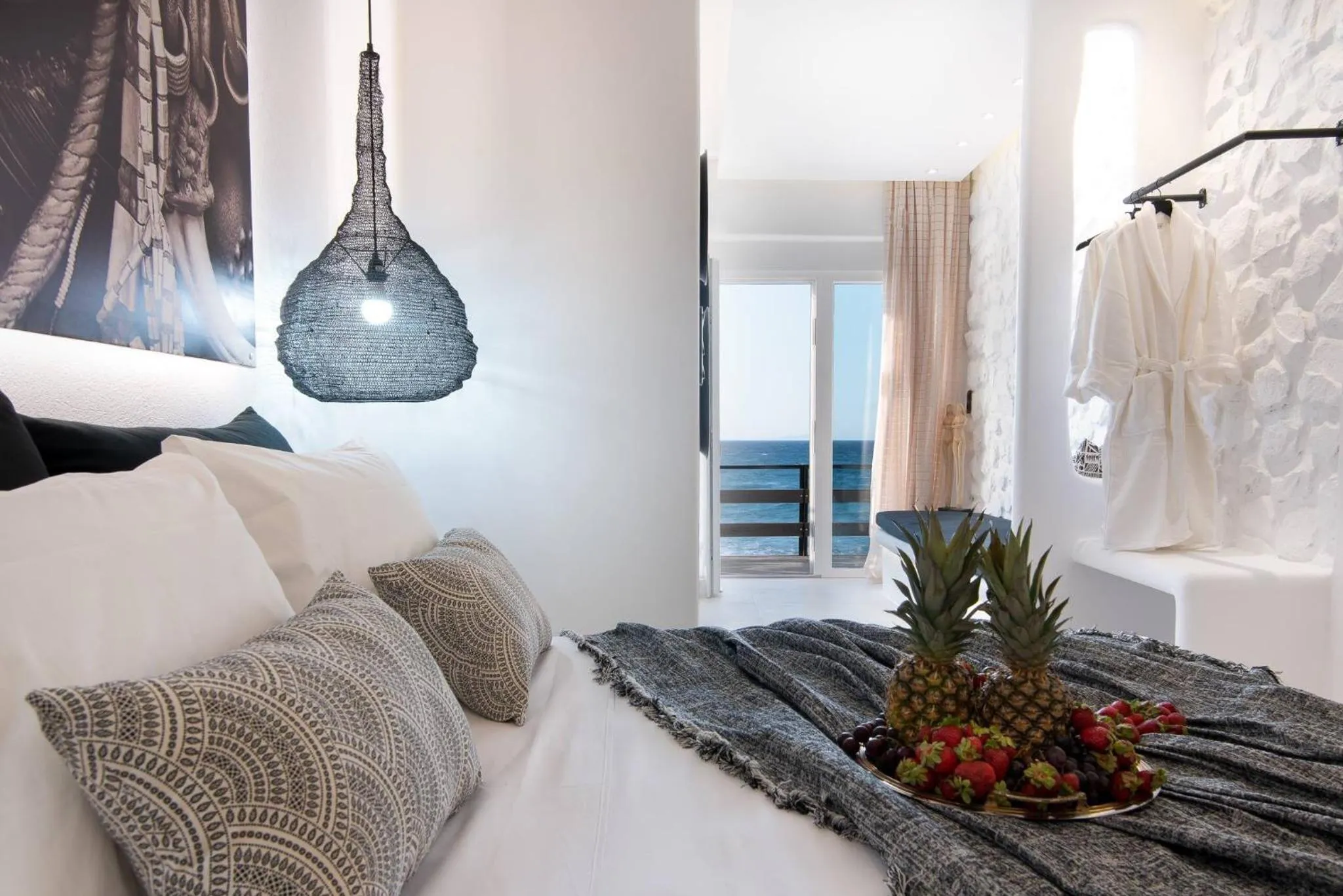 Bedroom, Bed in Portara Seaside Luxury Suites