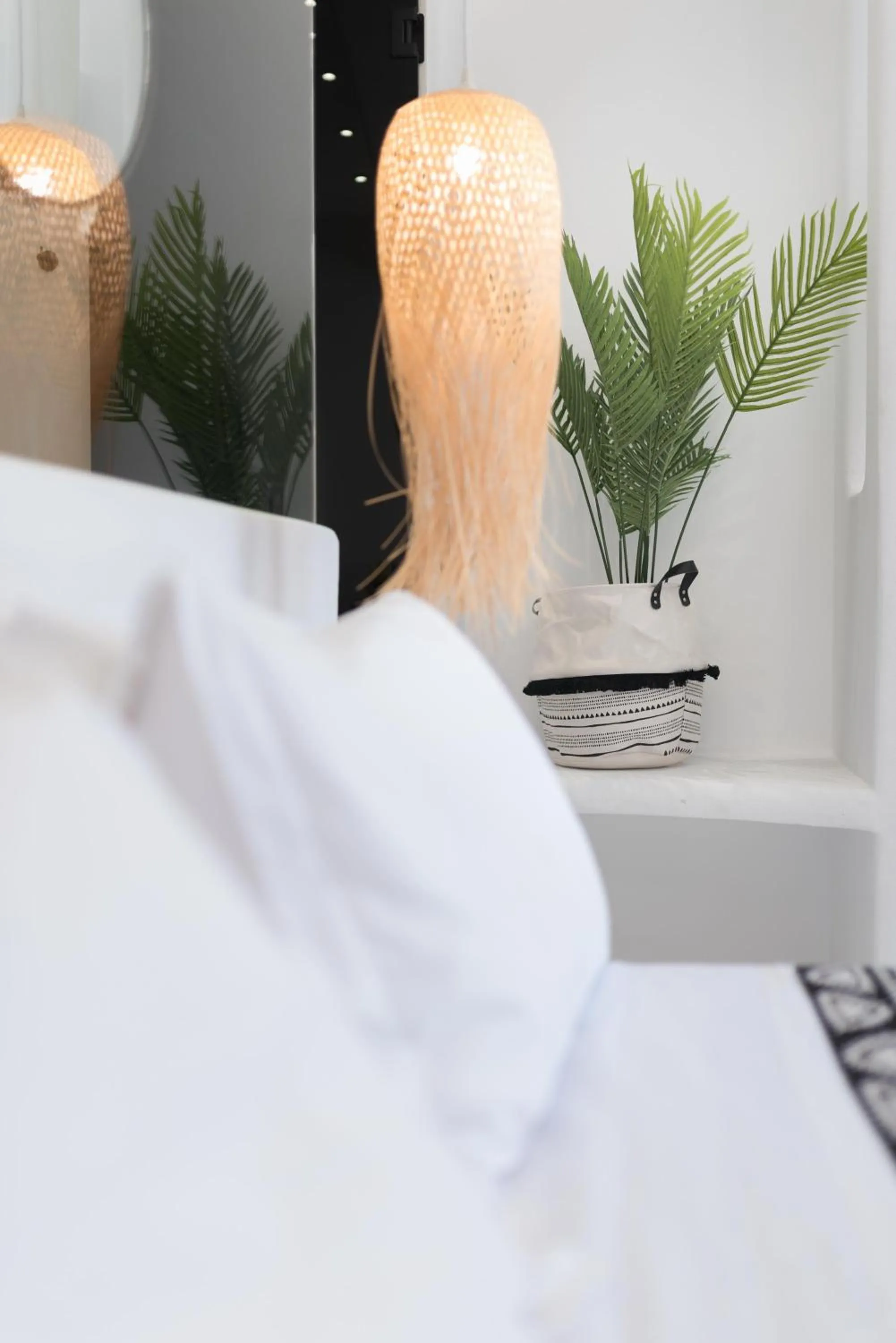 Bed in Portara Seaside Luxury Suites