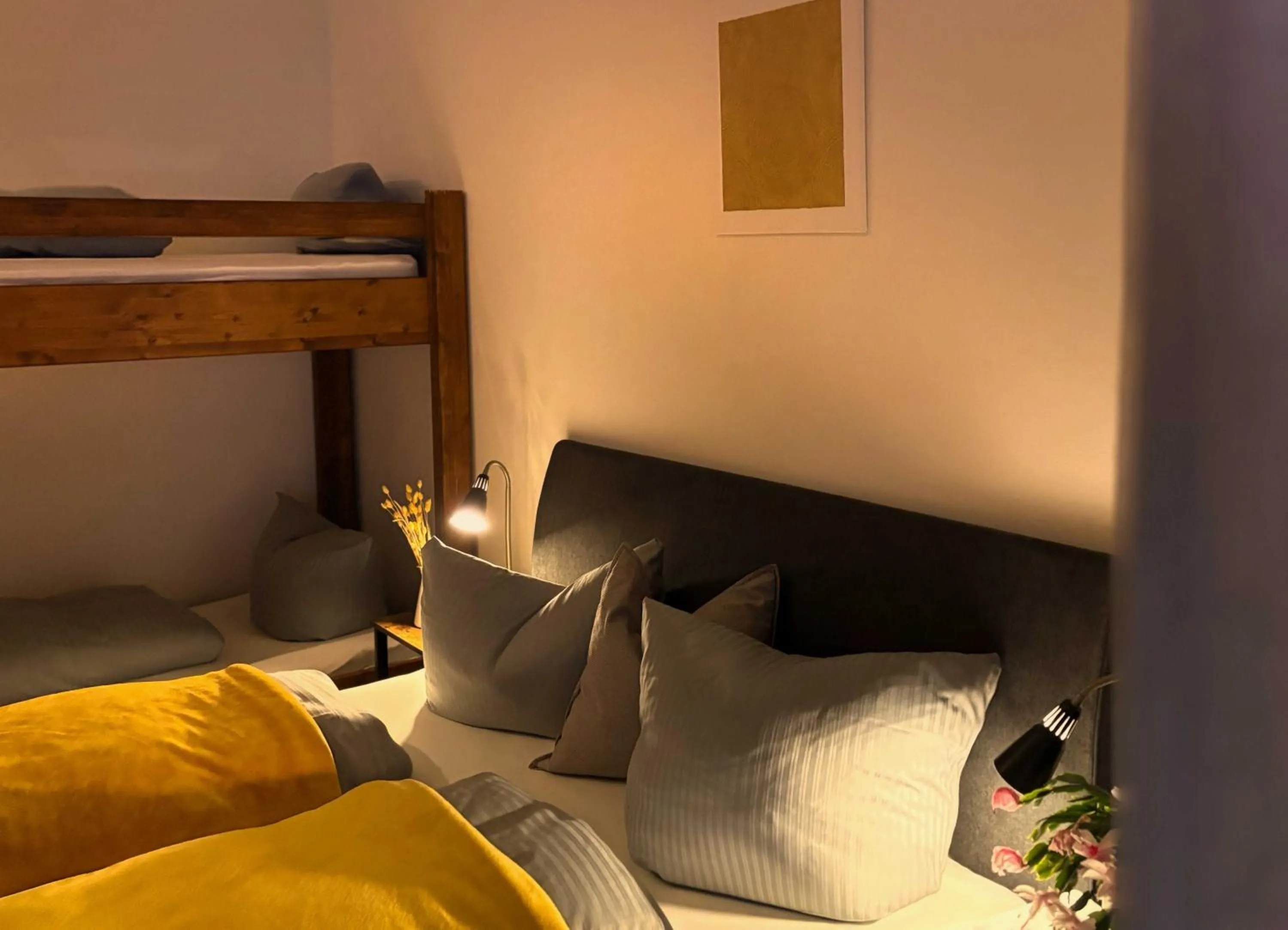 Bed in Pension Almhof Baumgarten