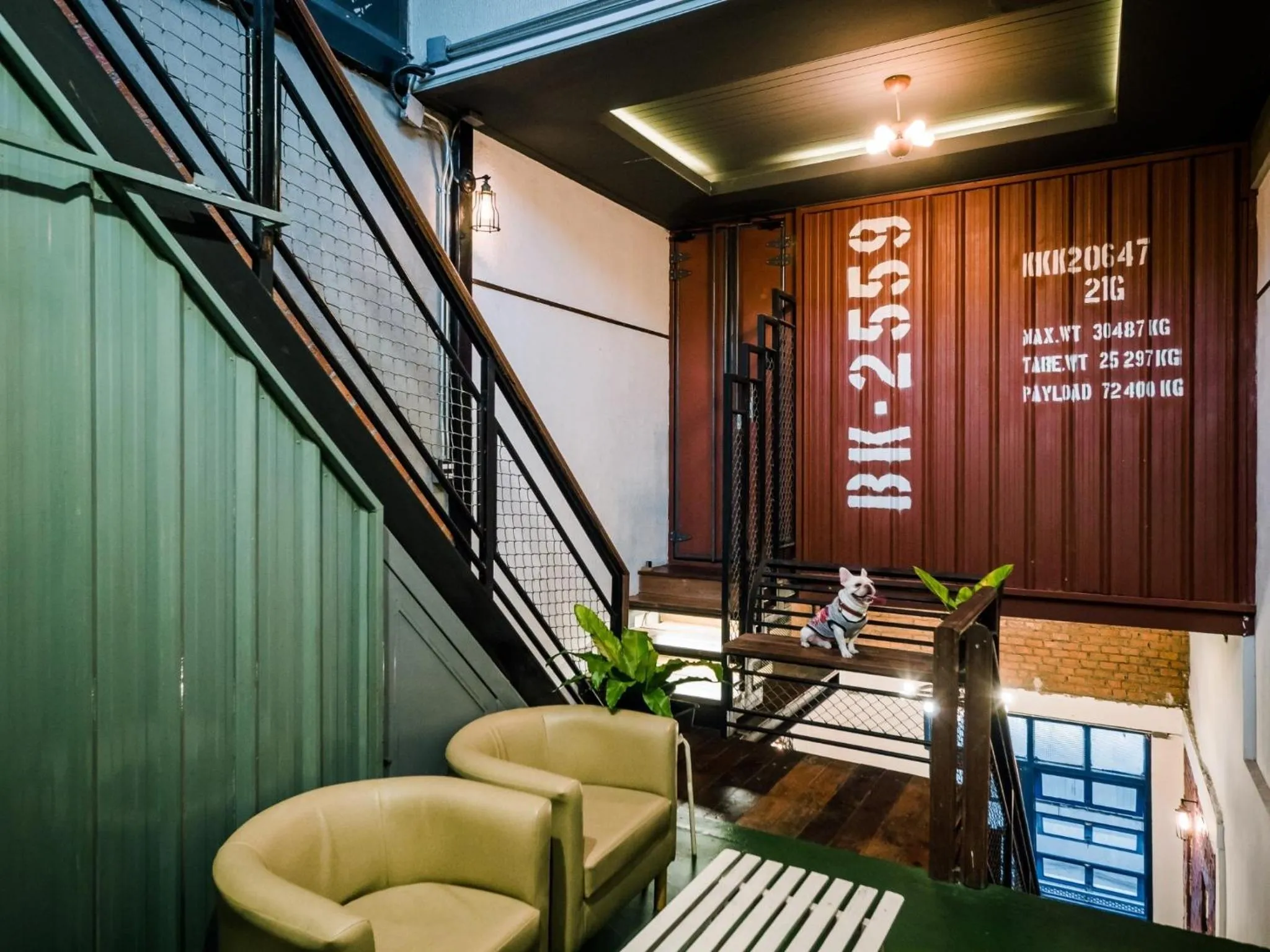 Seating area in Zeds Hostel Bangkok