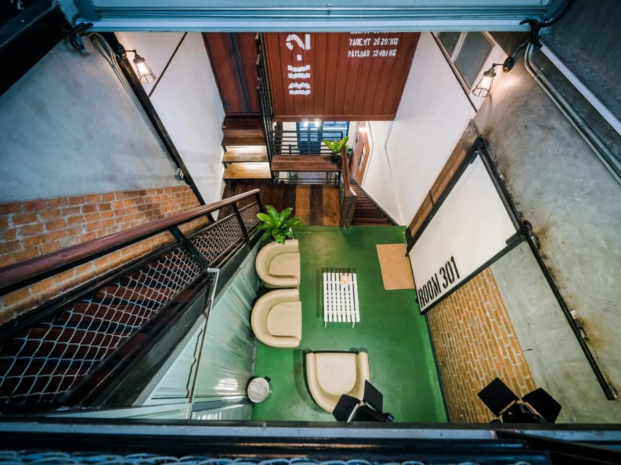 Seating area in Zeds Hostel Bangkok