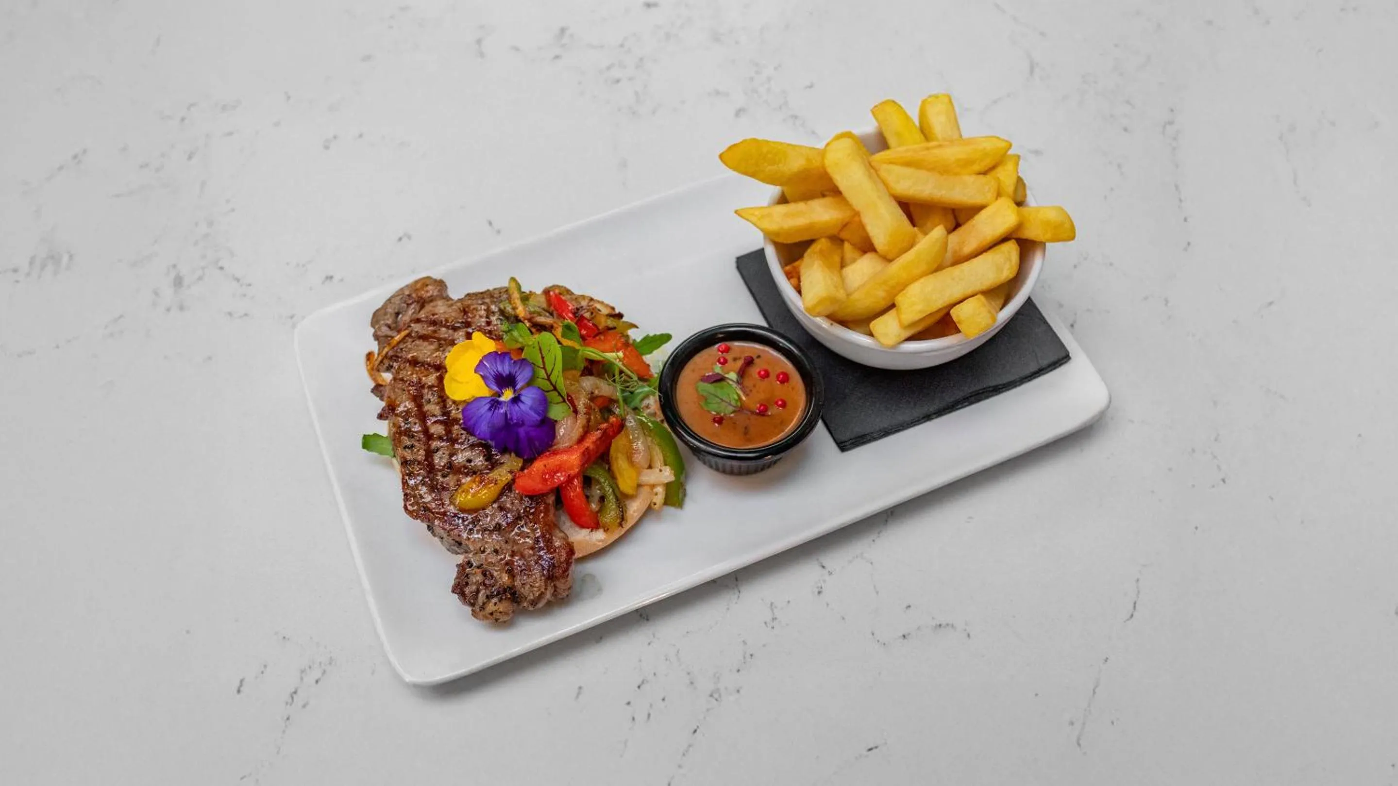 Food in The Strand Hotel, the former residence of Oscar Wilde