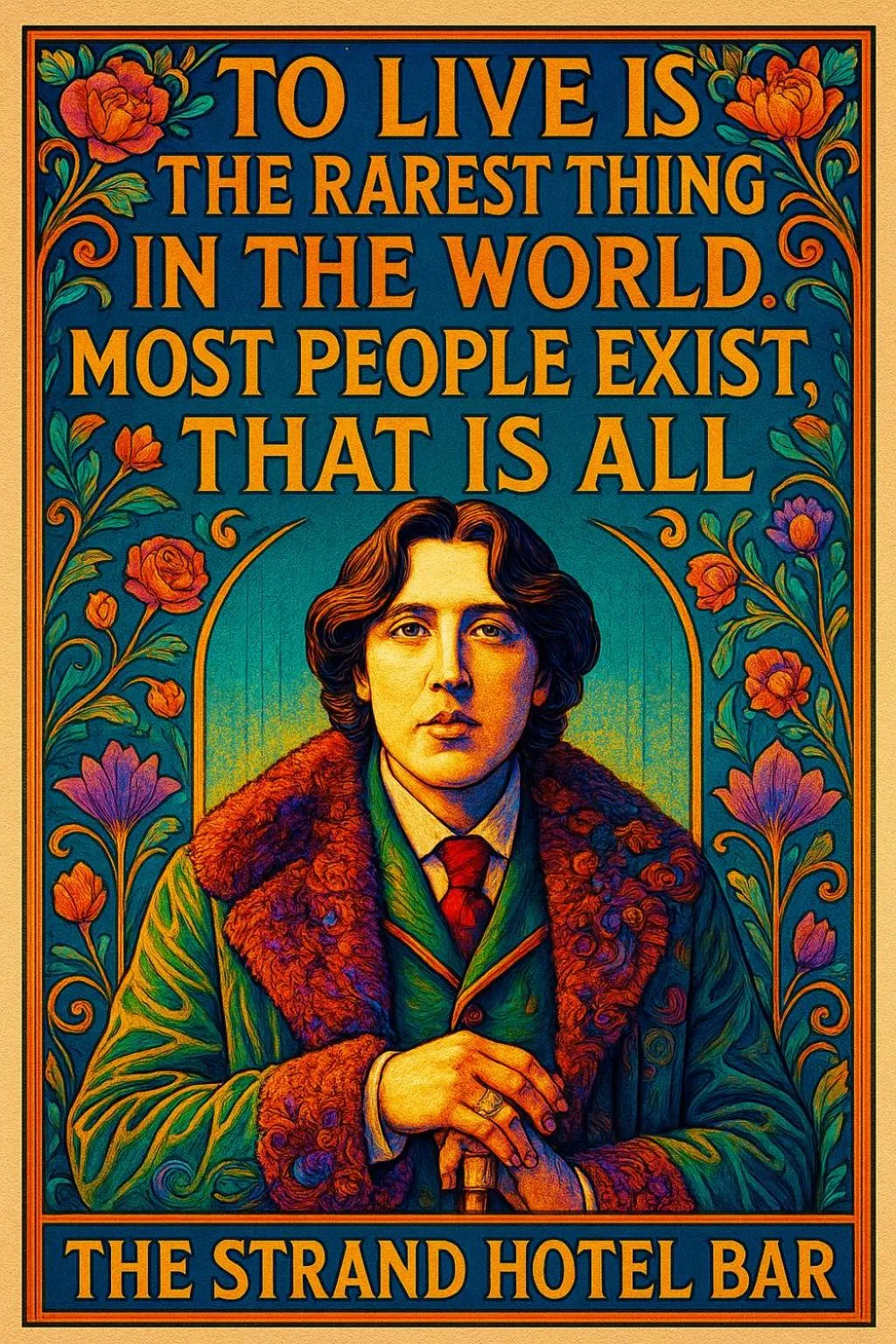 People in The Strand Hotel, the former residence of Oscar Wilde