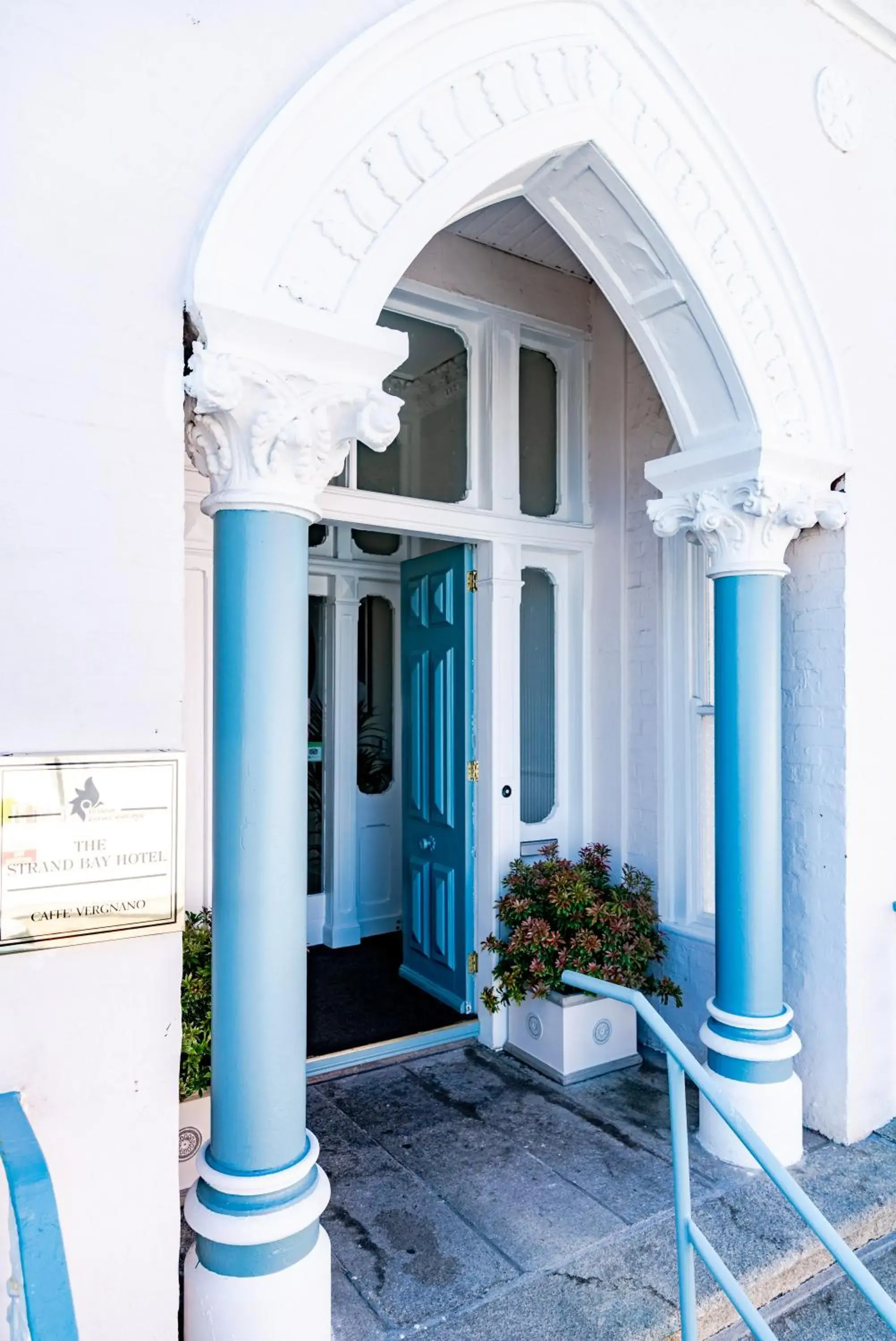 Facade/entrance in The Strand Hotel, the former residence of Oscar Wilde Facade/entrance in The Strand Hotel, the former residence of Oscar Wilde