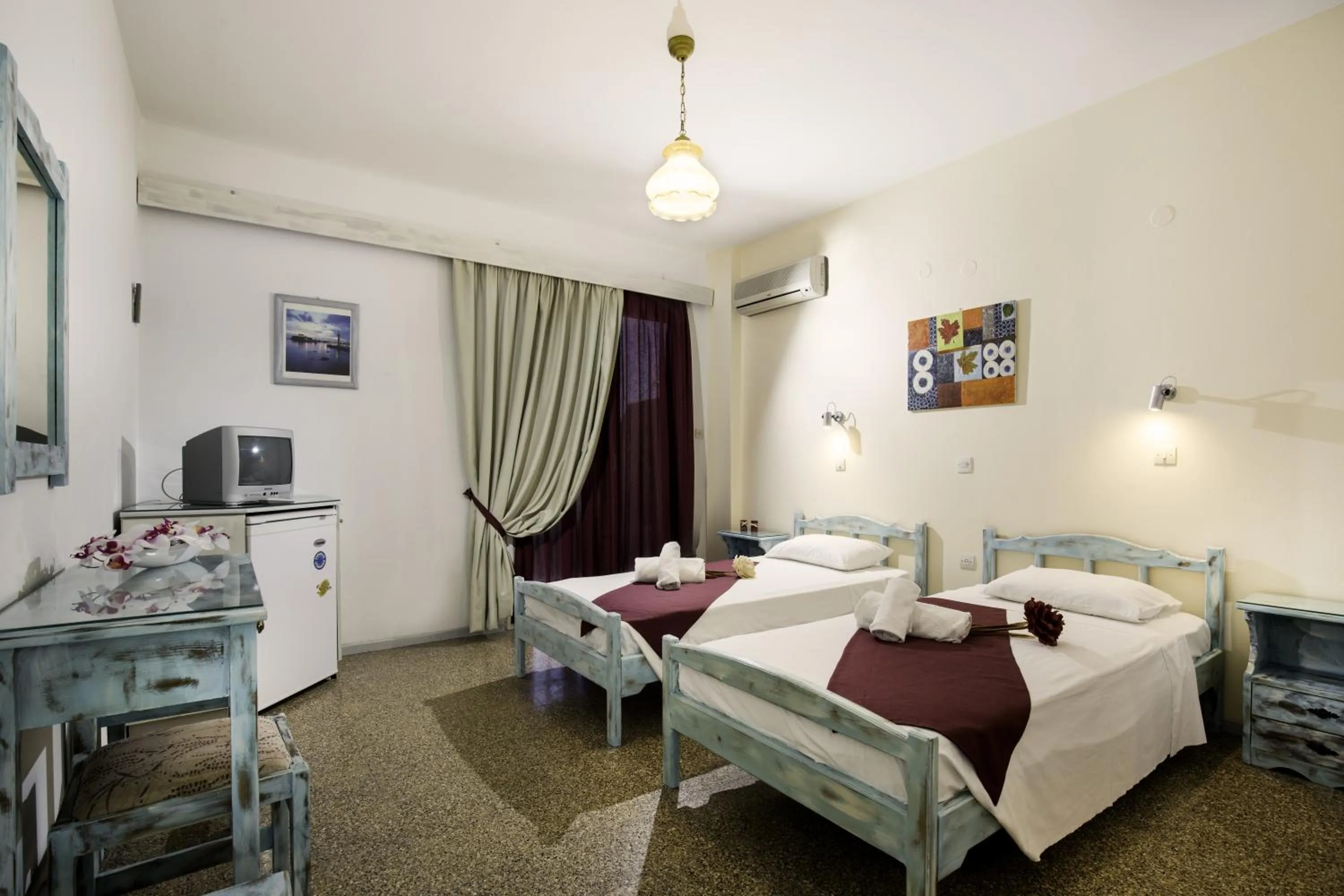 Bed in Kalathos Sun Hotel